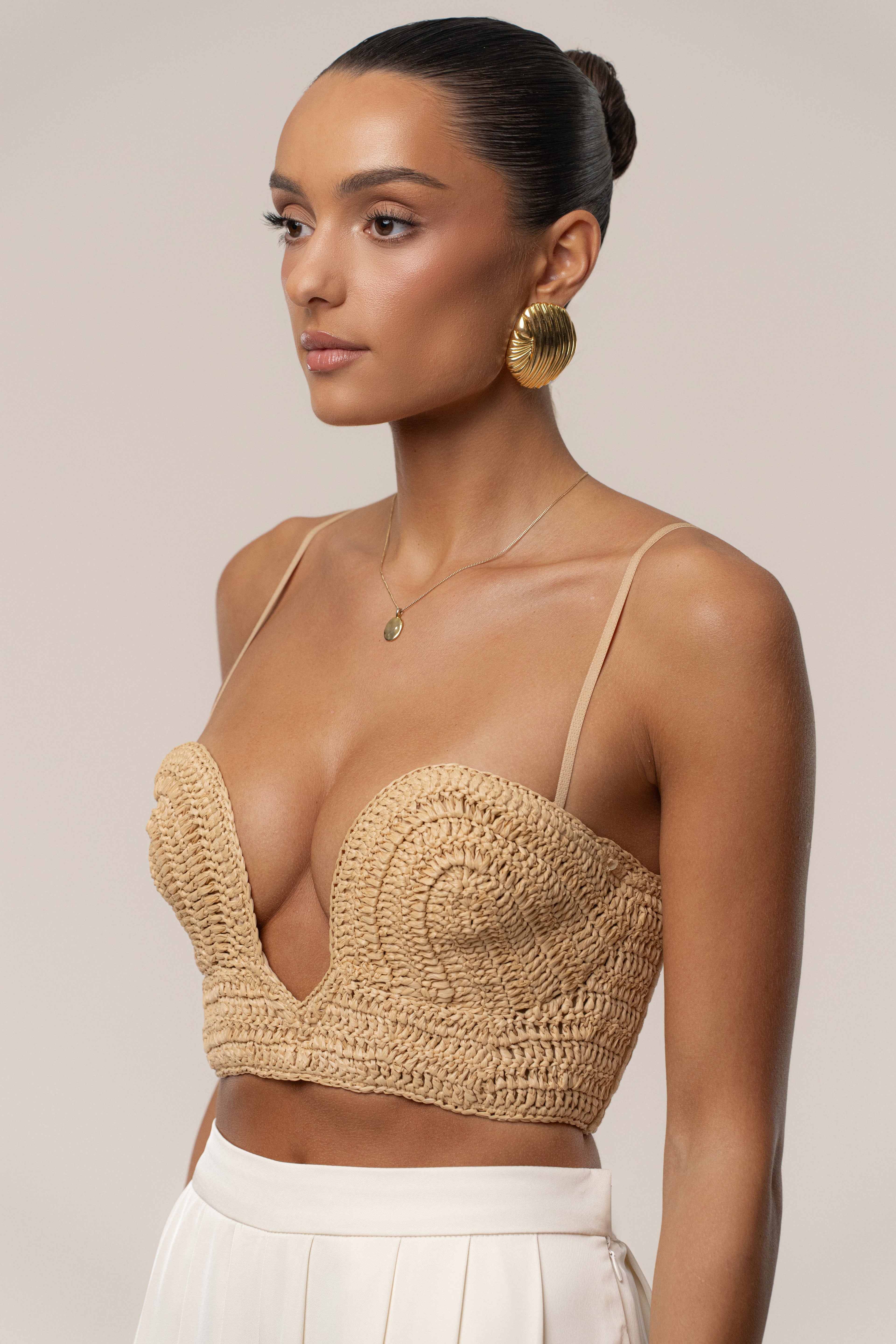 Beige Sail Away Texture Bustier