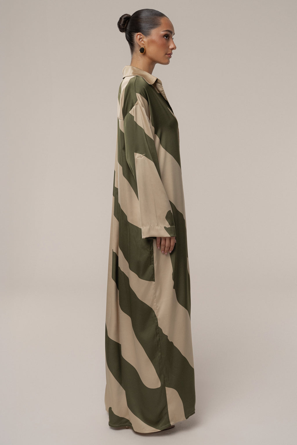 Multi Satin Safari Maxi Dress