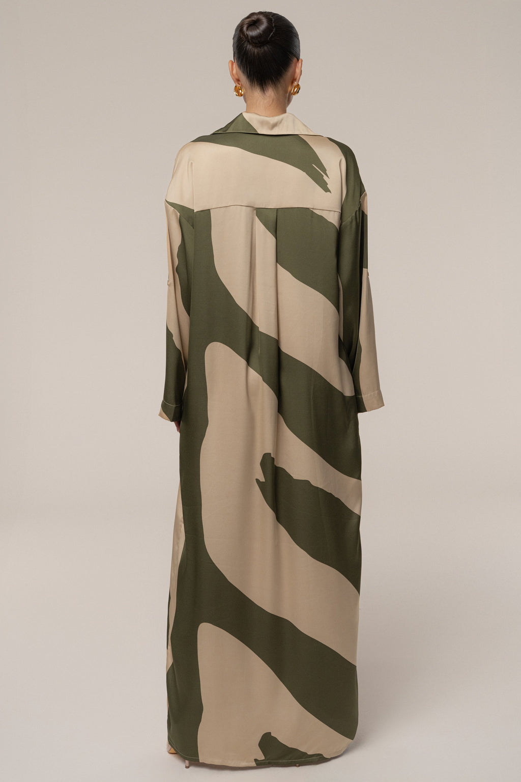 Multi Satin Safari Maxi Dress