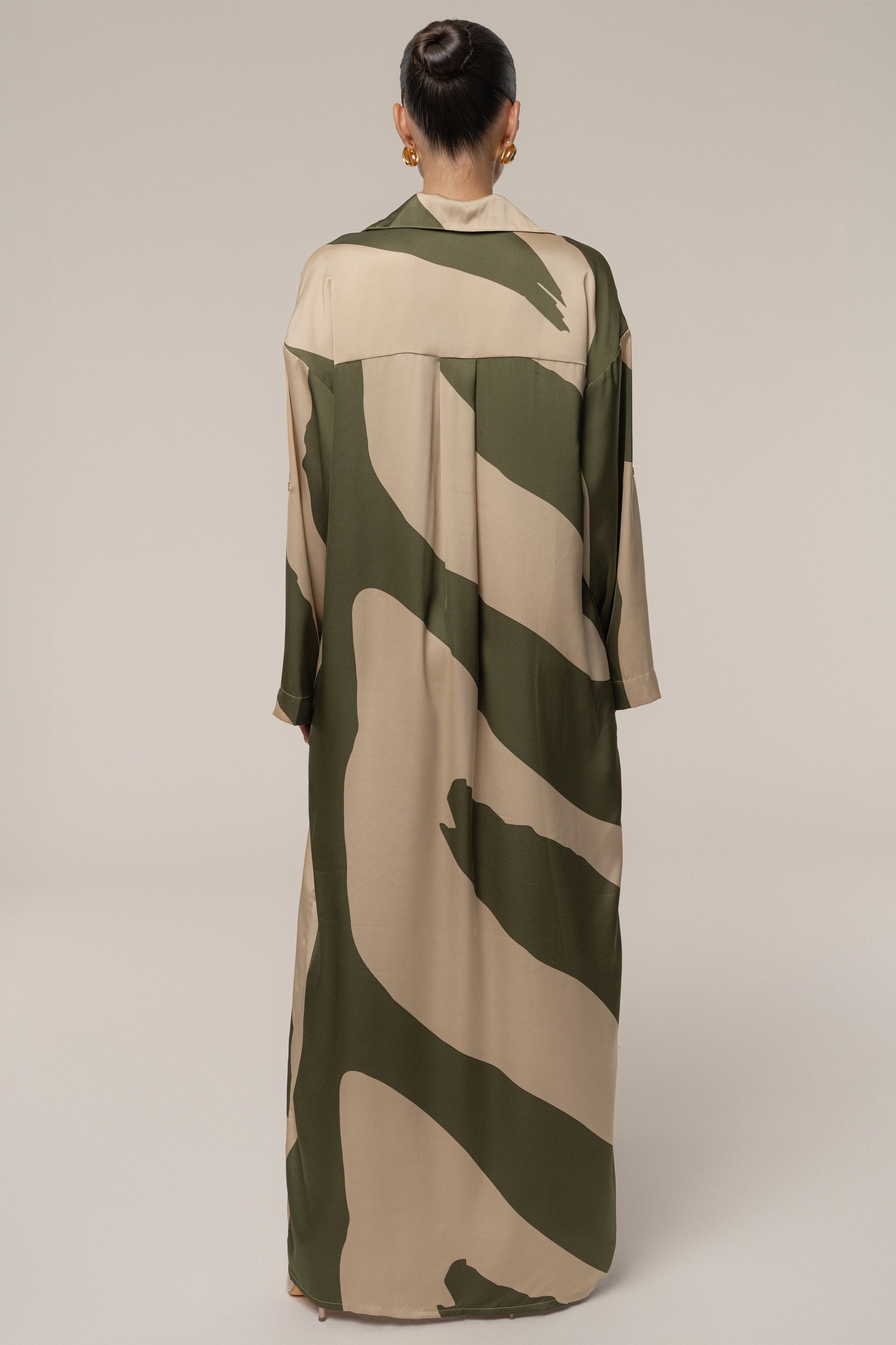 Multi Satin Safari Maxi Dress