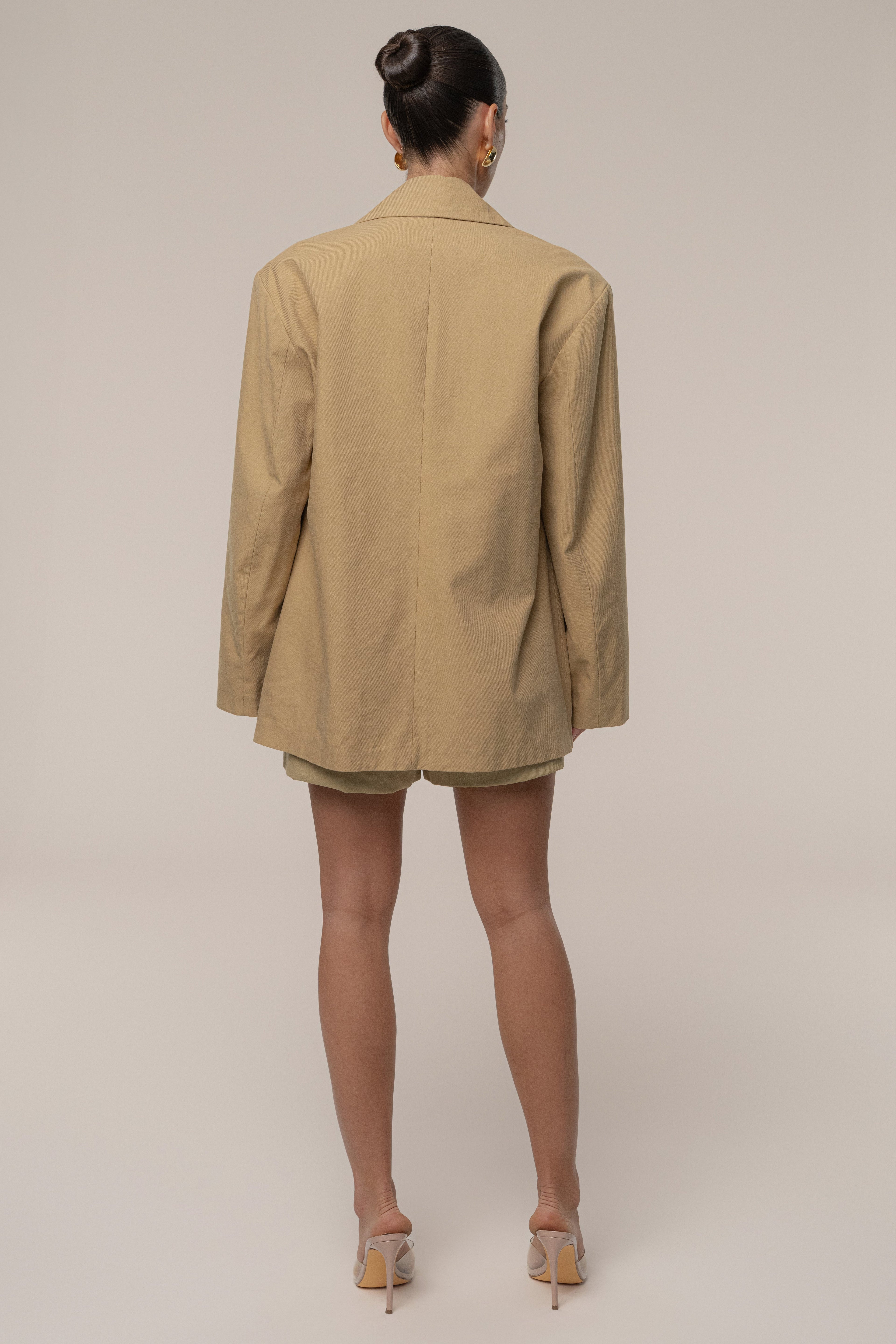 Tan Precision Woven Blazer
