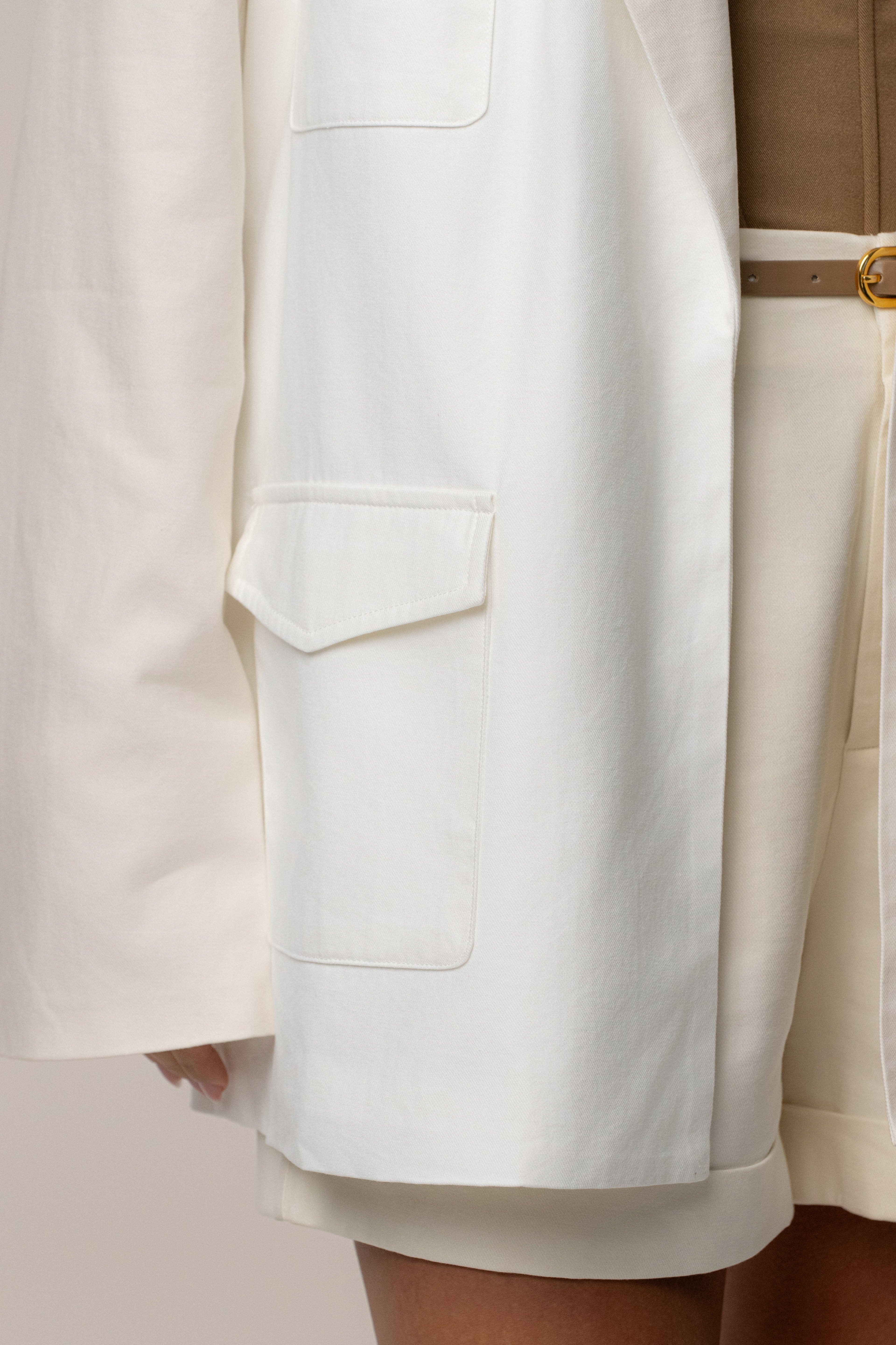 Ivory Precision Woven Blazer