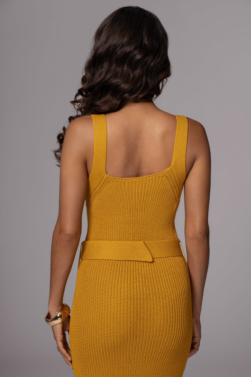 Yellow Moonrise Ribbed Maxi Dress