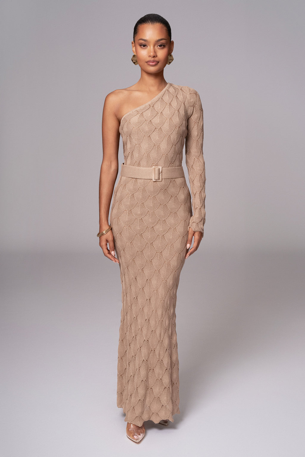 Beige La Costa One Shoulder Dress