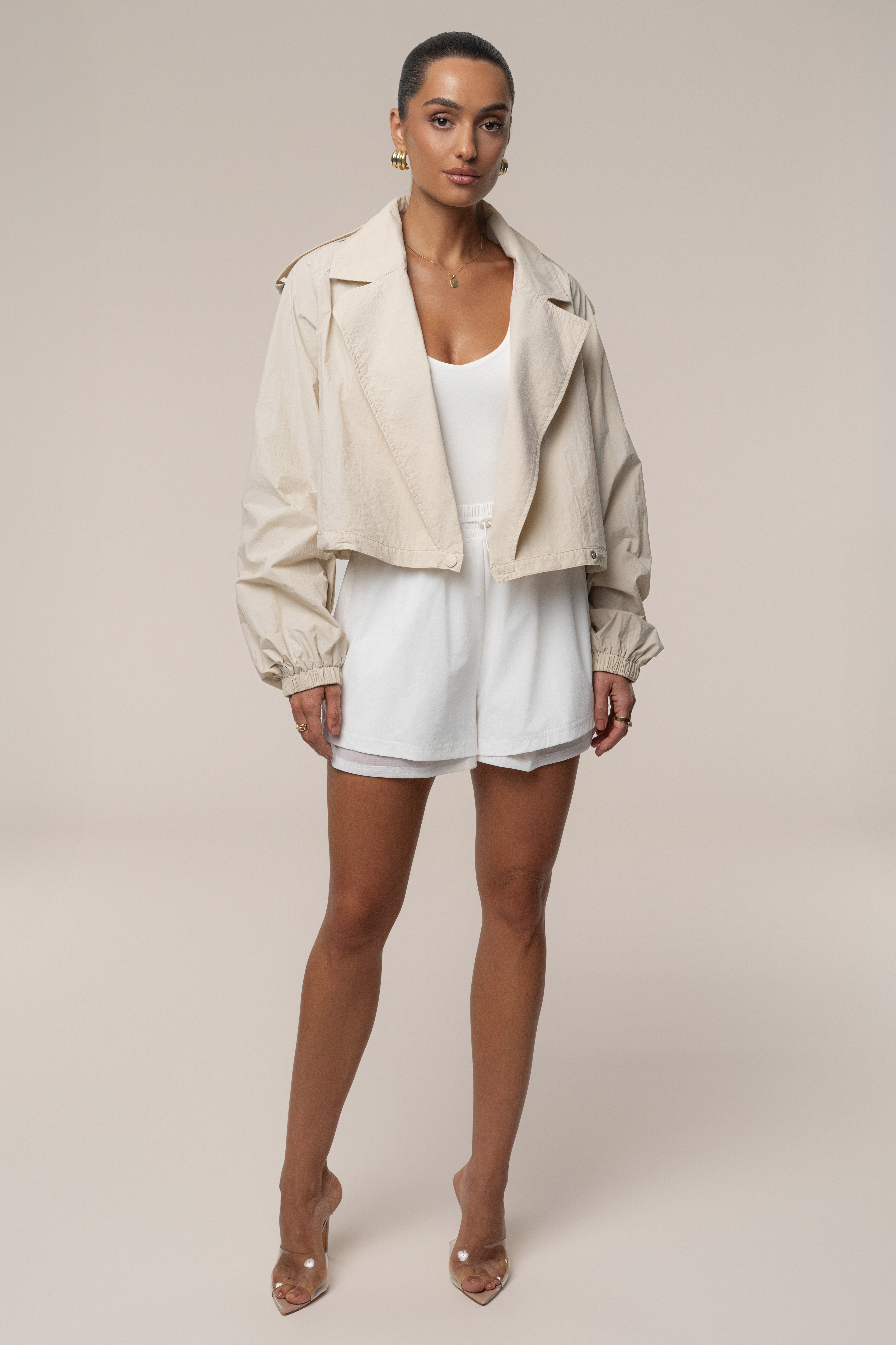 Cream In Motion Cropped Jacket