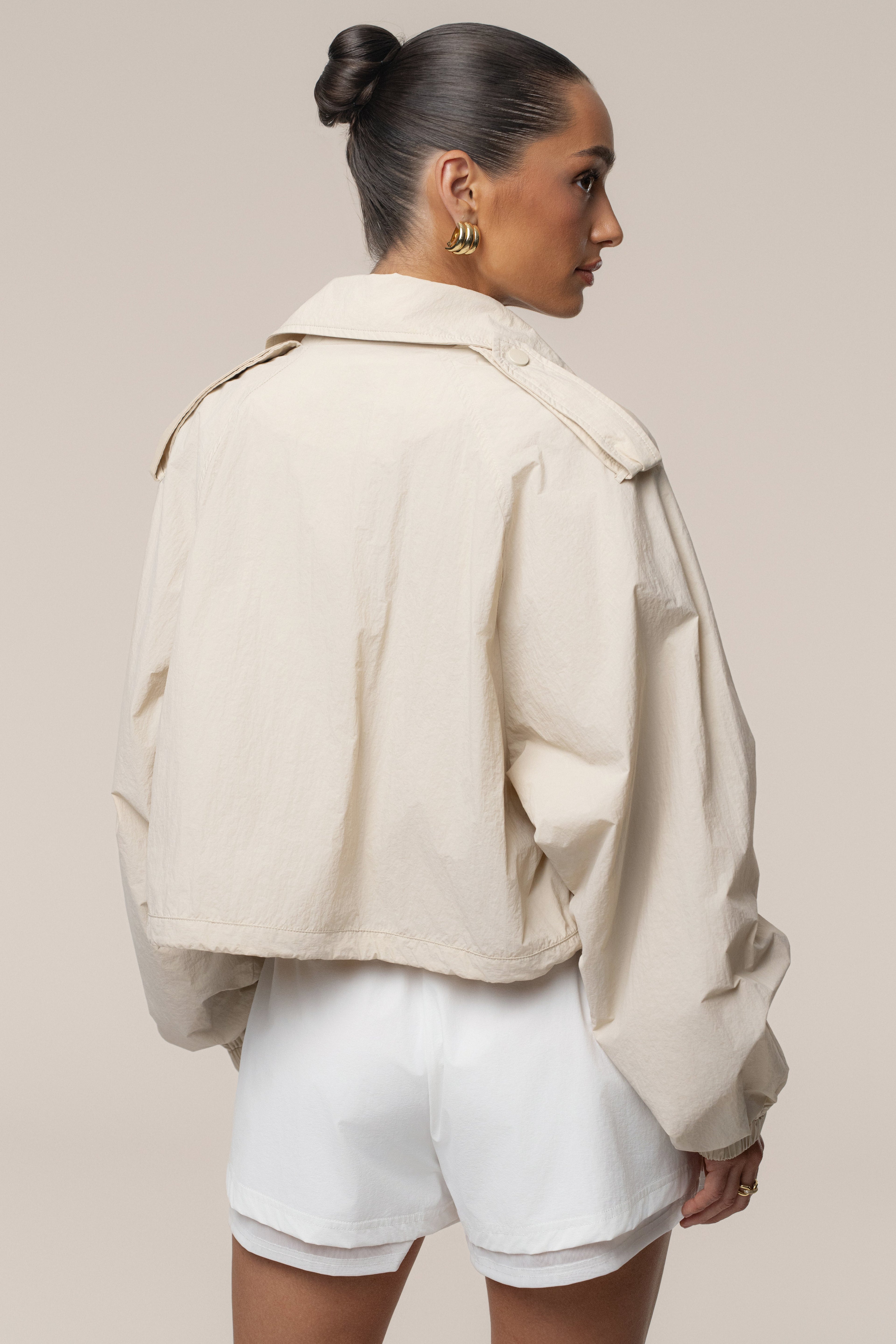 Cream In Motion Cropped Jacket