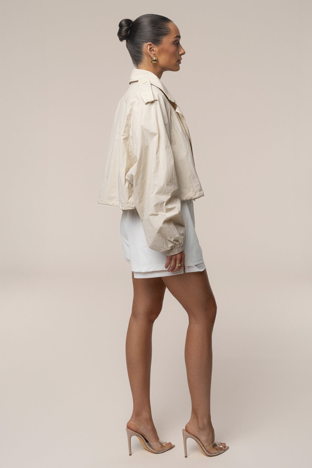Cream In Motion Cropped Jacket
