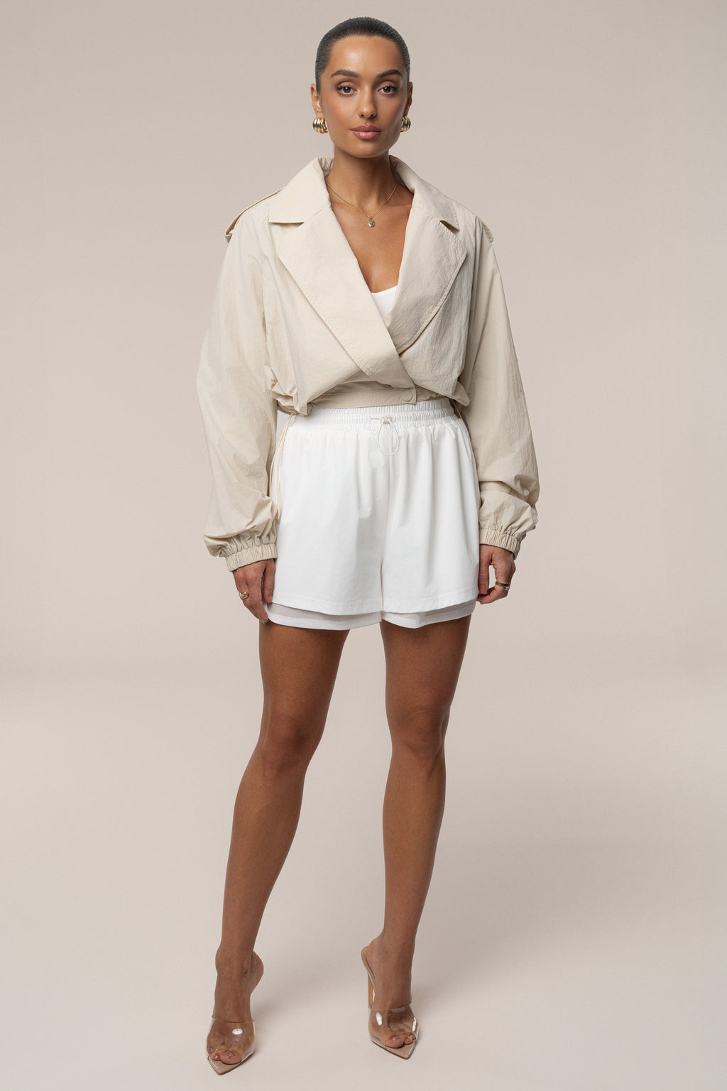 Cream In Motion Cropped Jacket