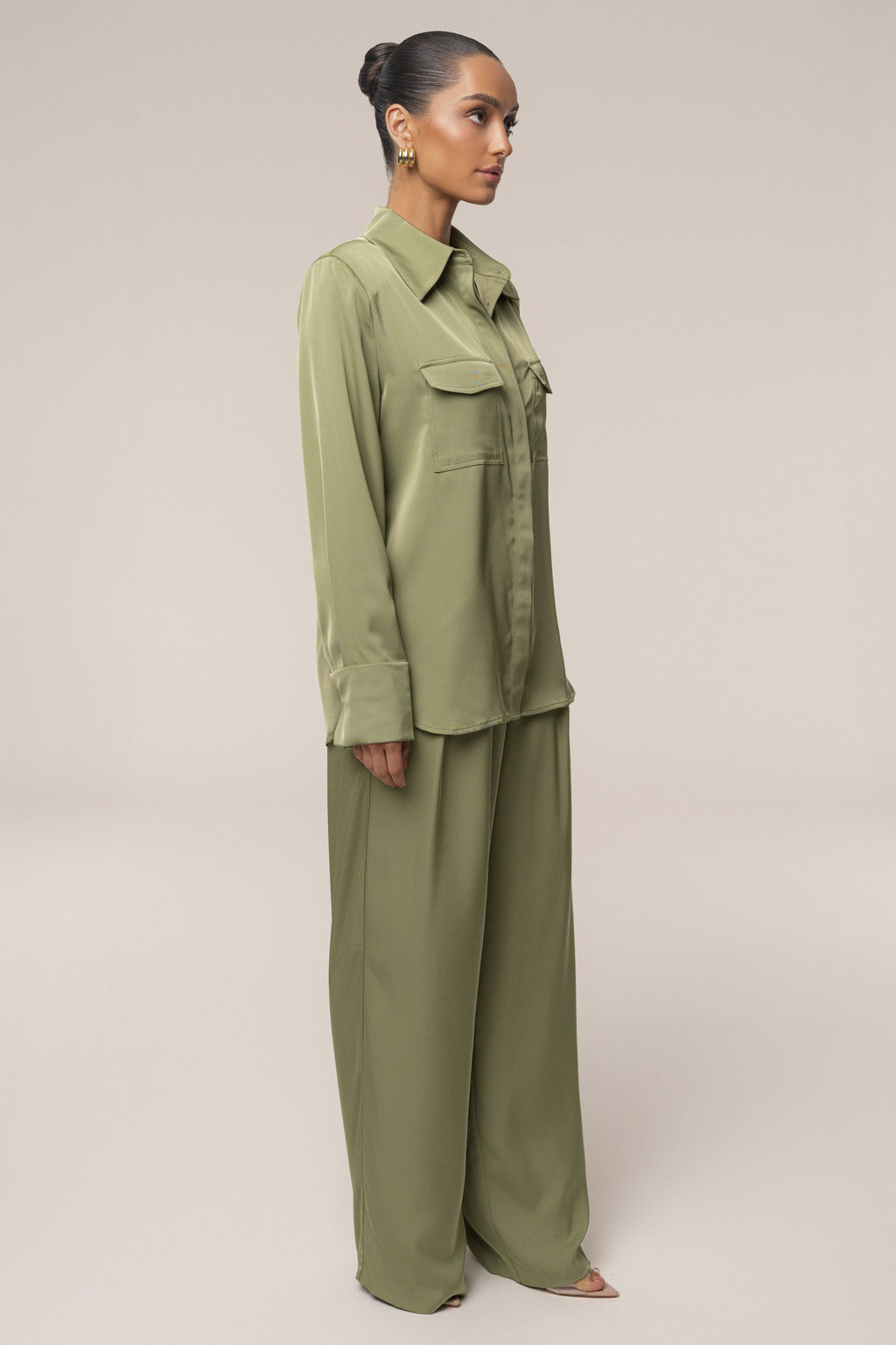 Olive Misty Button Up