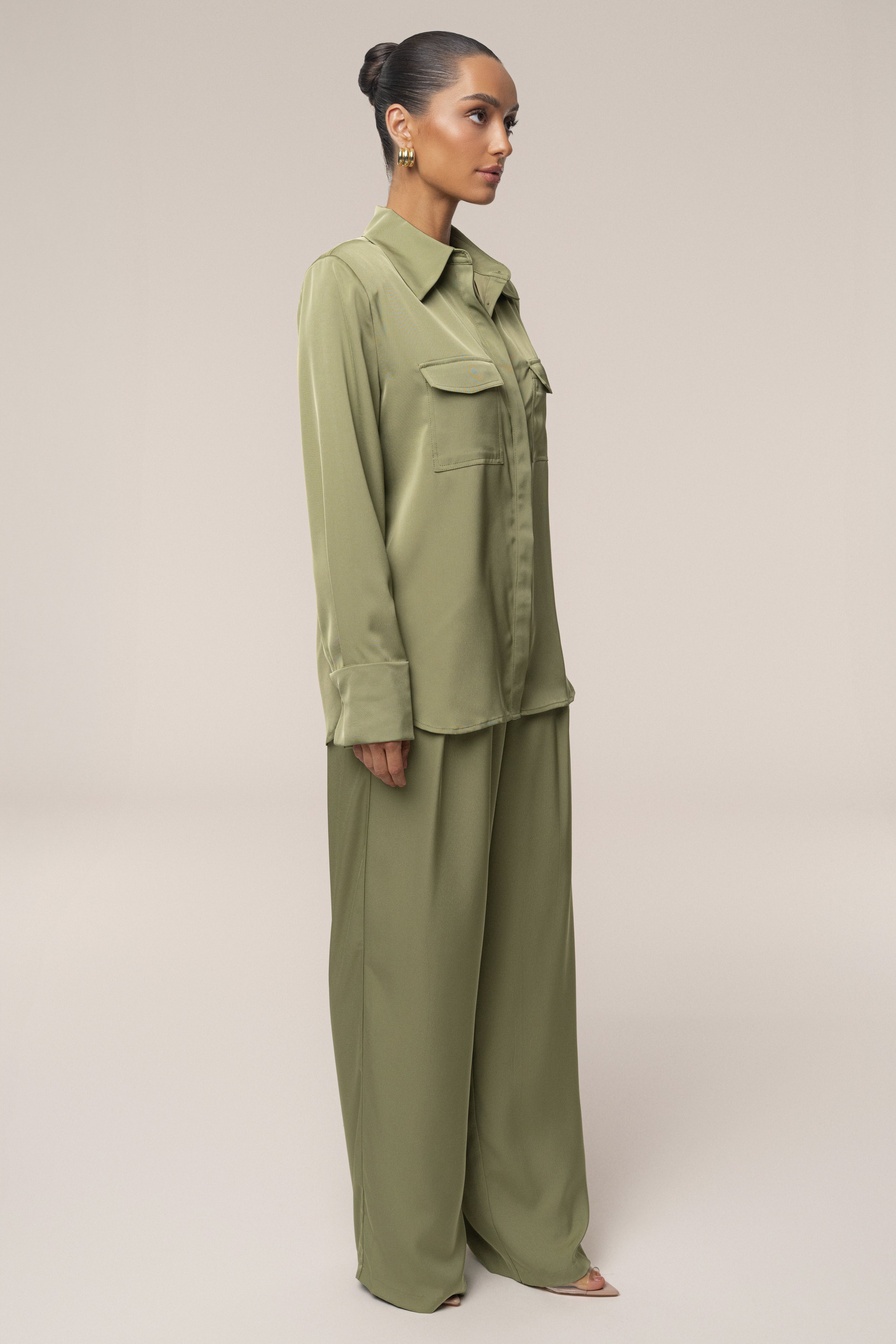 Olive Misty Button Up