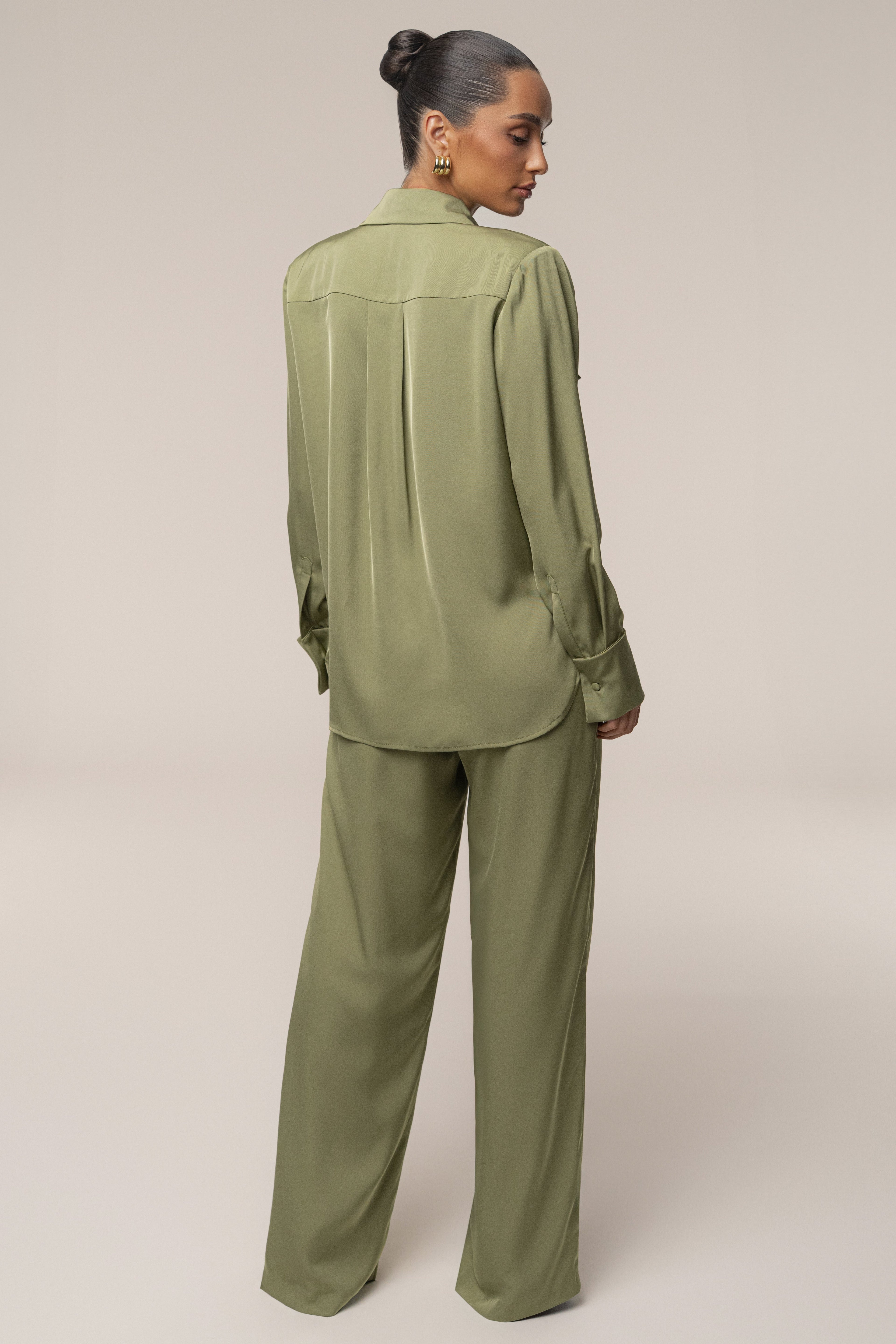 Olive Misty Button Up