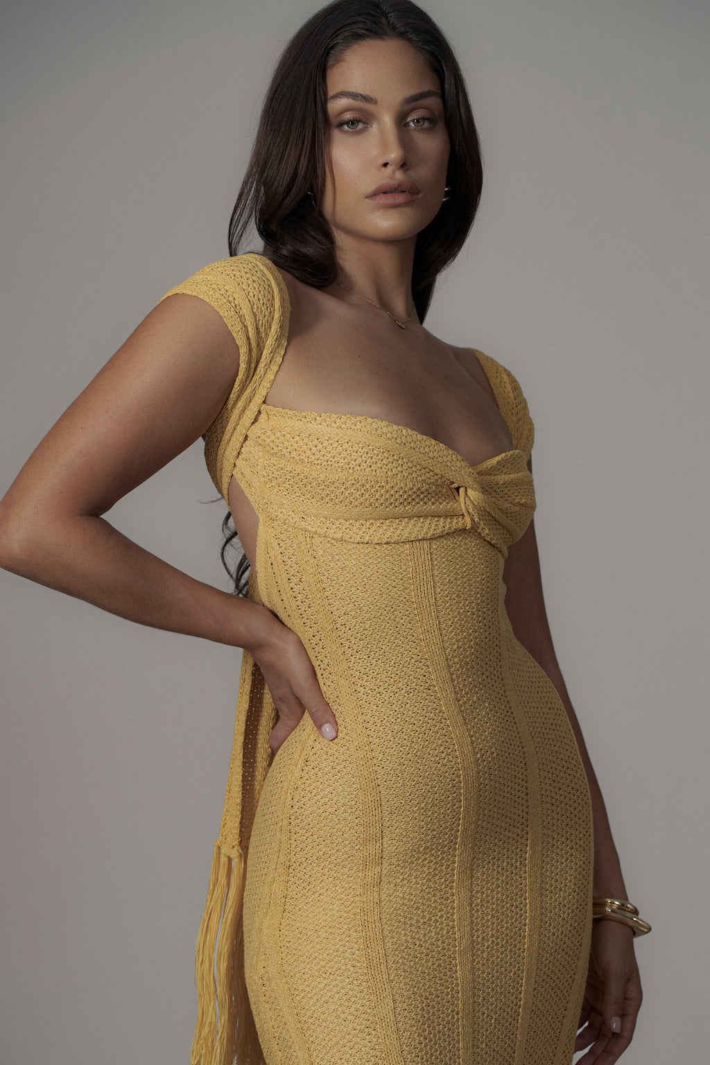 Yellow Blanca Strapless Maxi Dress