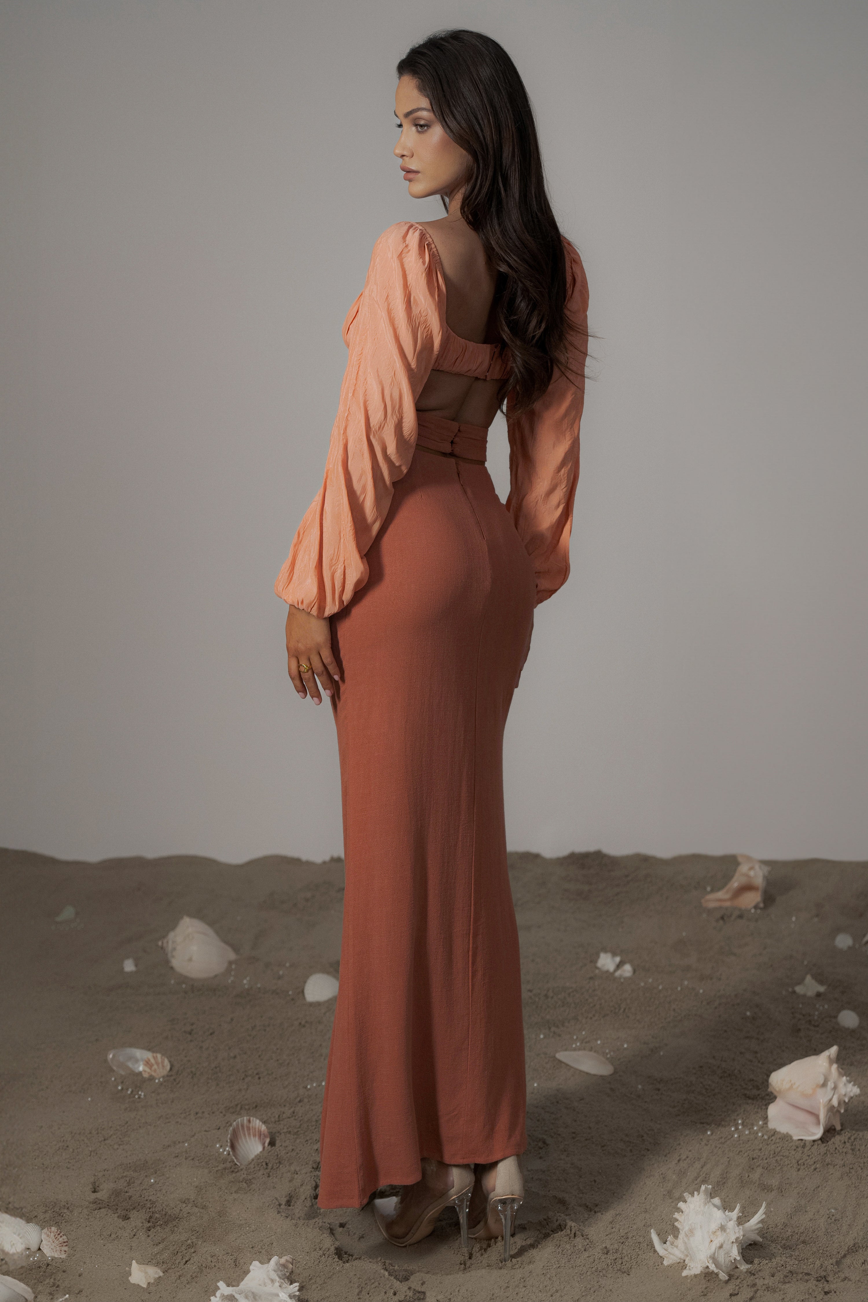 Terra Cotta Dreamland Linen Skirt