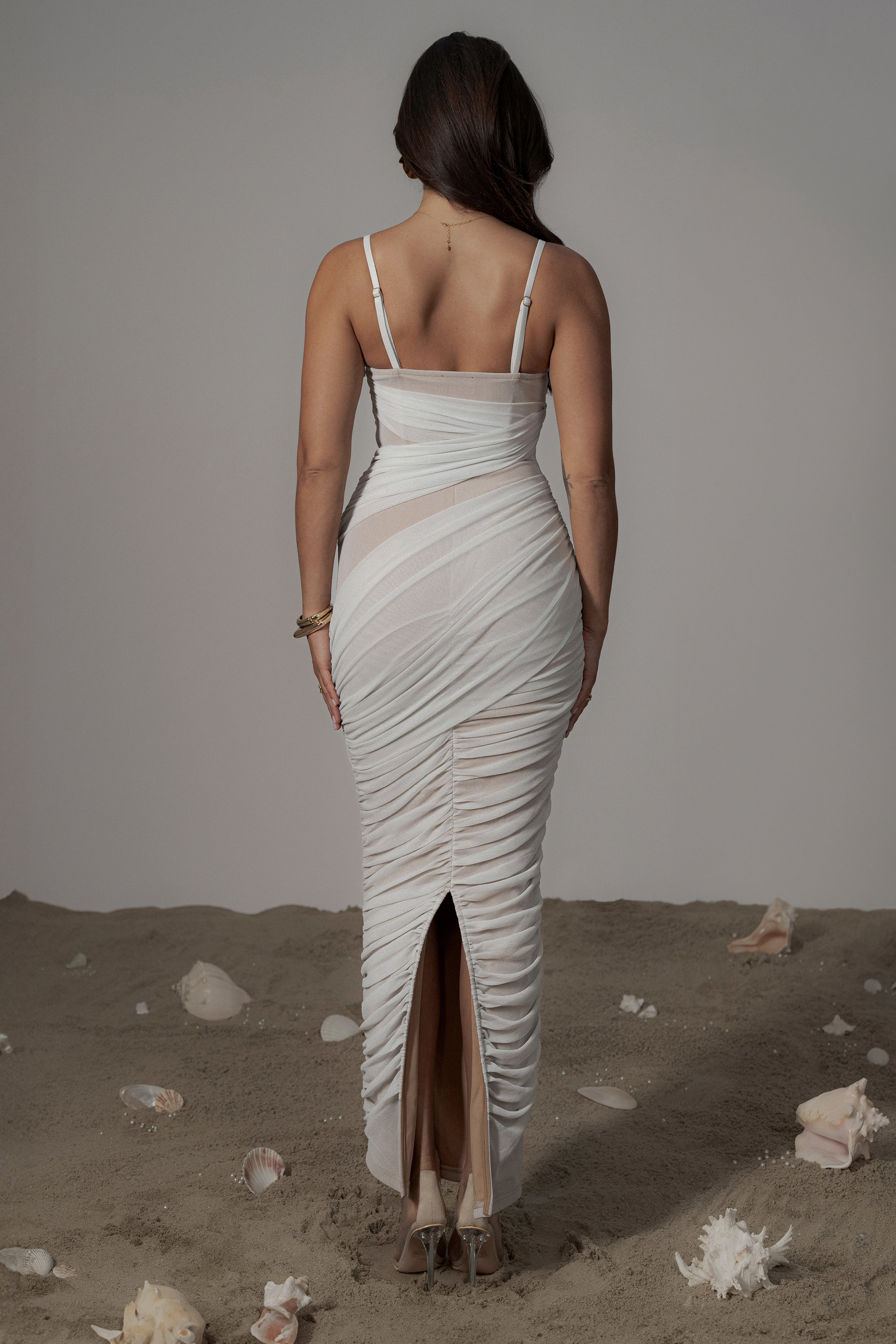 Ivory Catalina Lurex Knit Maxi Dress