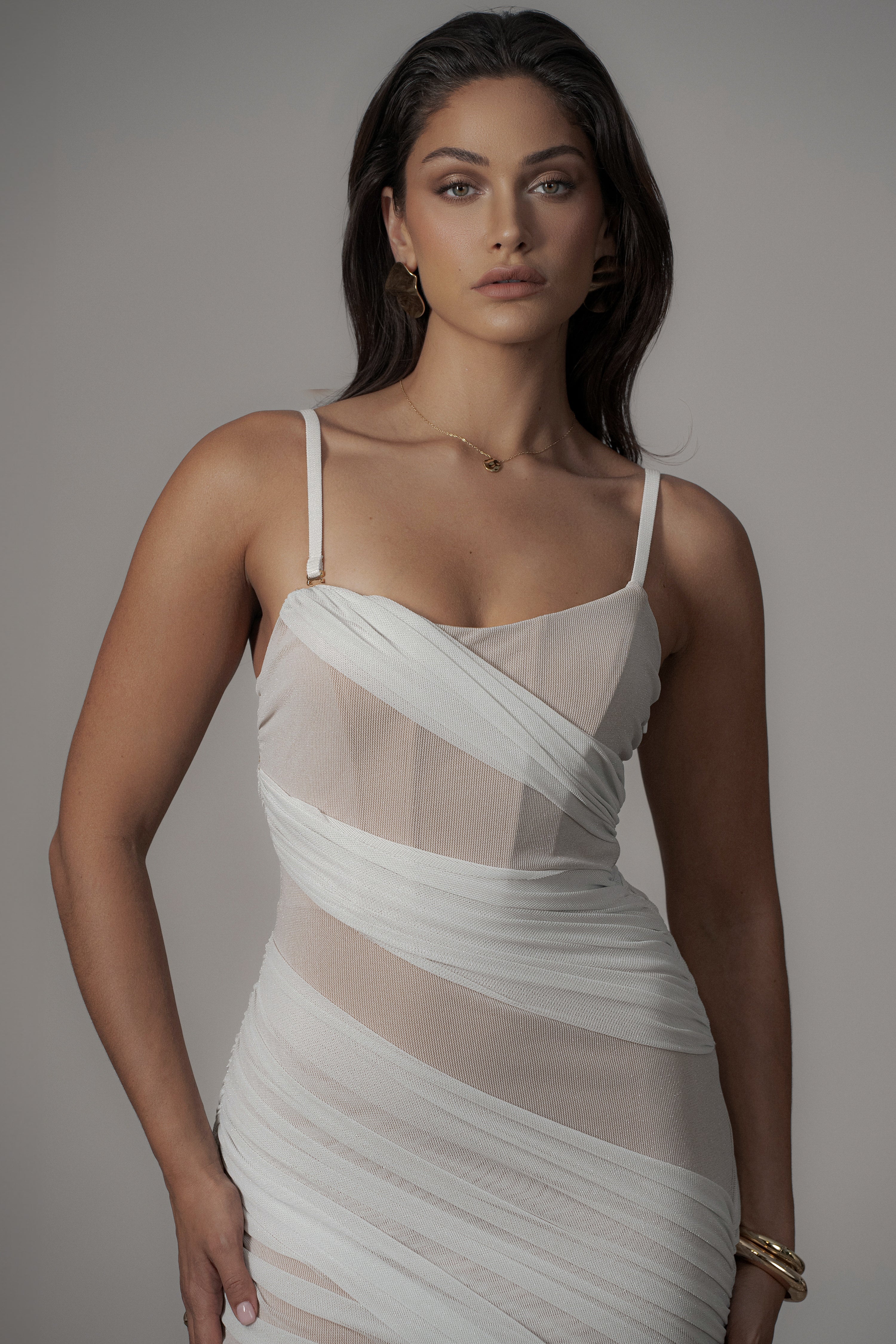 Ivory Catalina Lurex Knit Maxi Dress