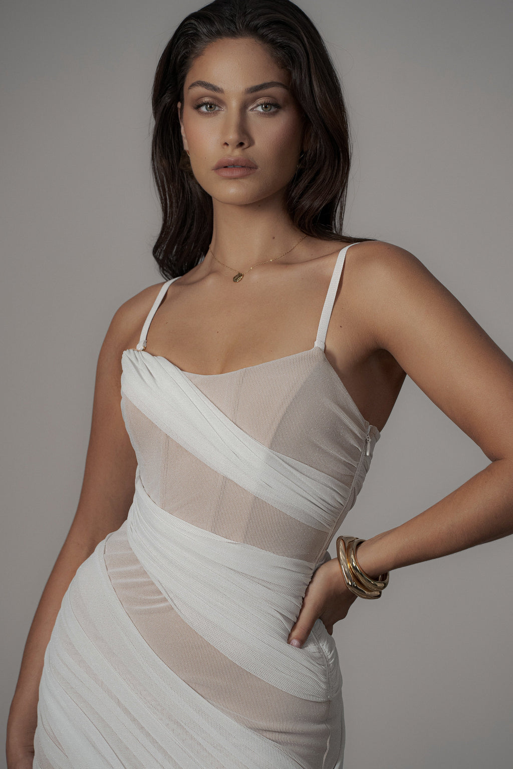 Ivory Catalina Lurex Knit Maxi Dress