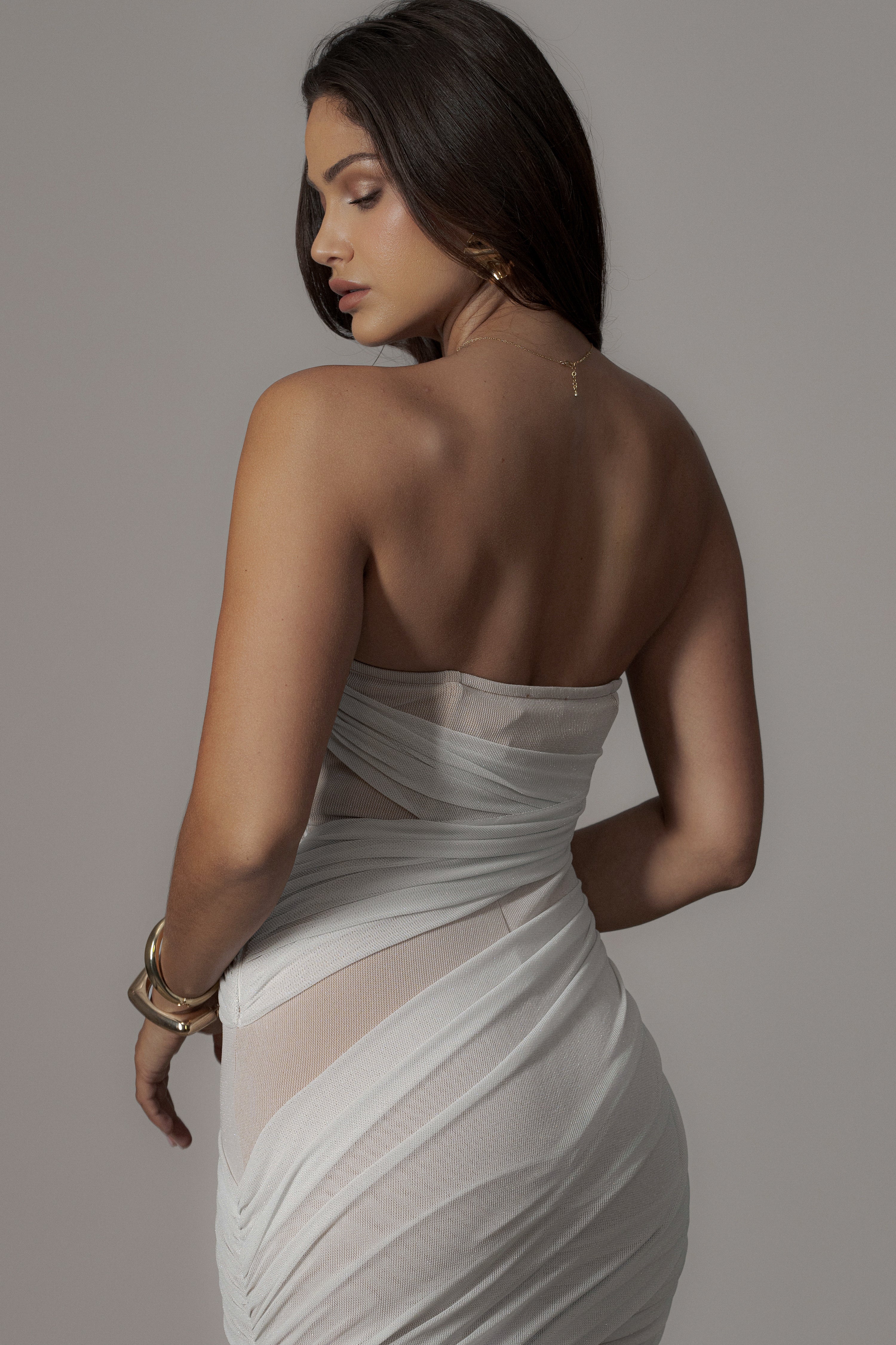 Ivory Catalina Lurex Knit Maxi Dress