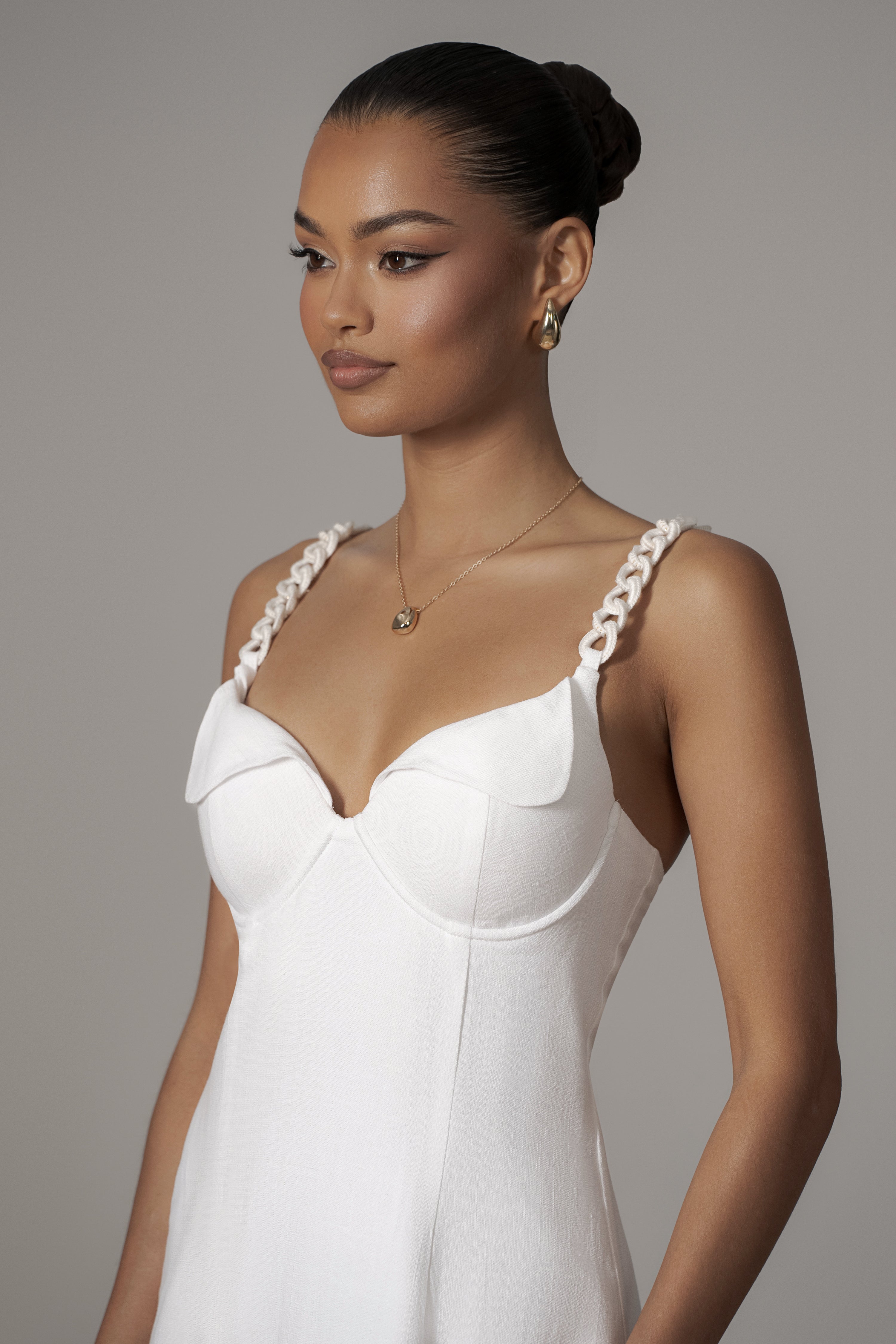 Ivory Secret Hideout Linen Dress