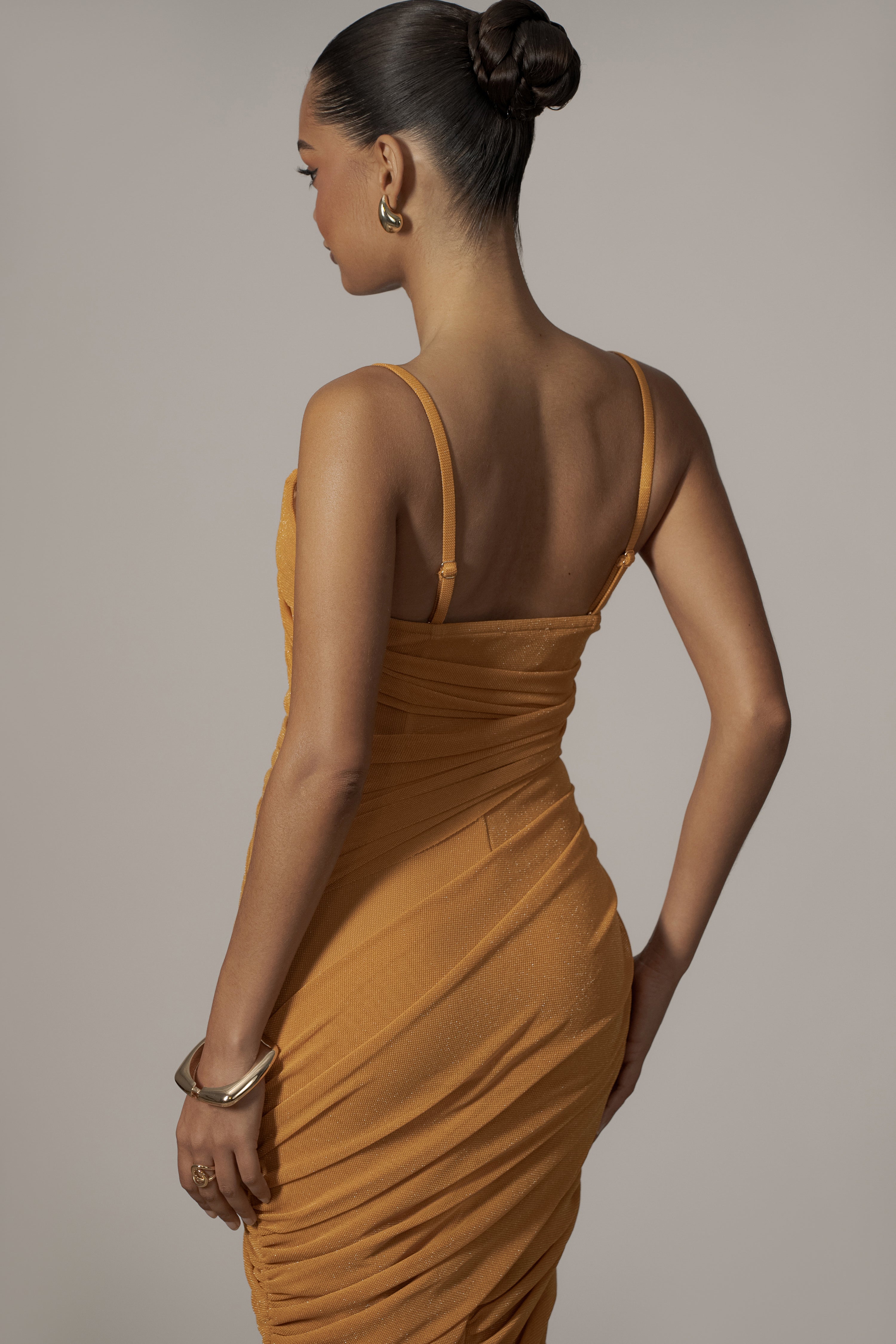 Yellow Catalina Lurex Knit Maxi Dress