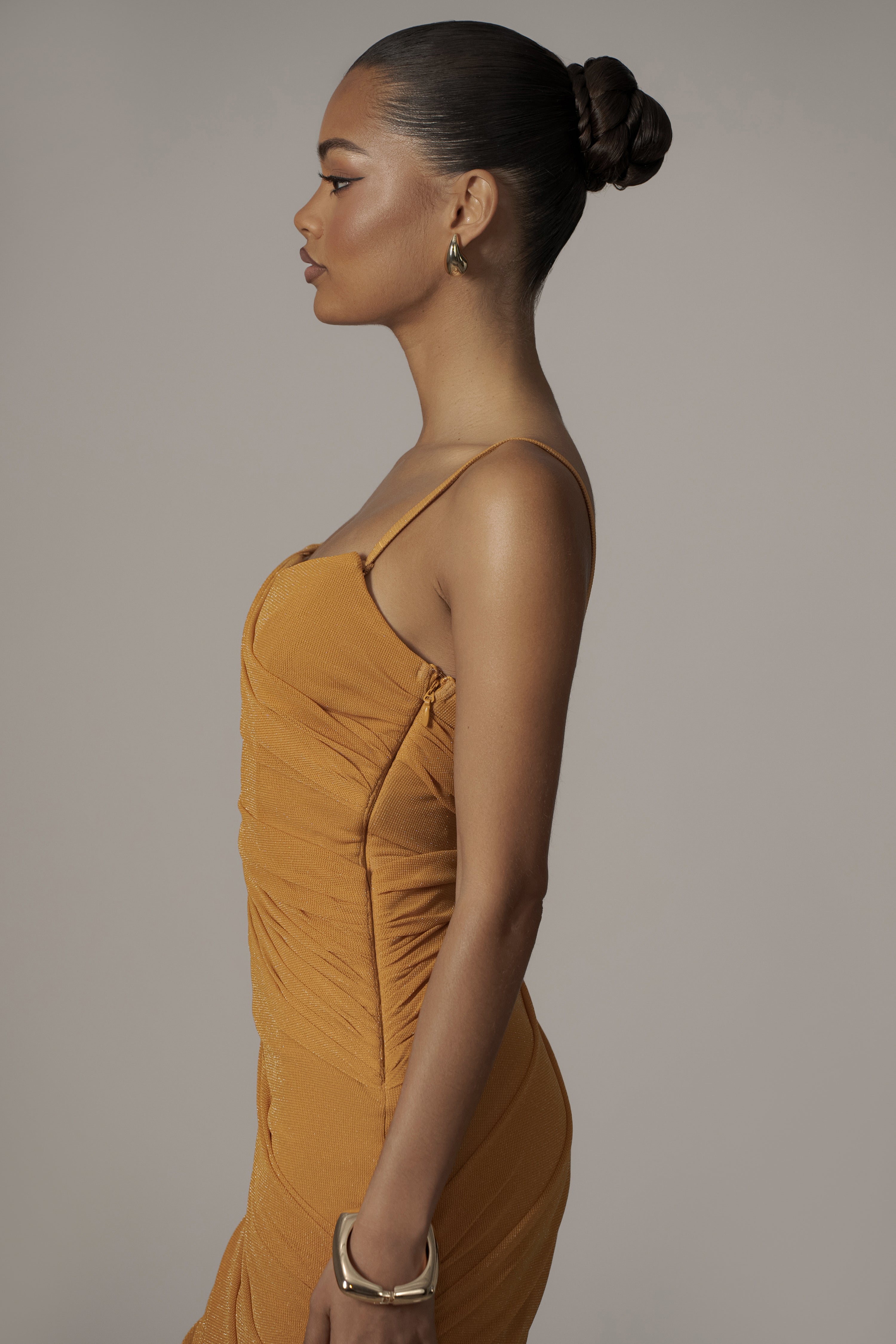 Yellow Catalina Lurex Knit Maxi Dress