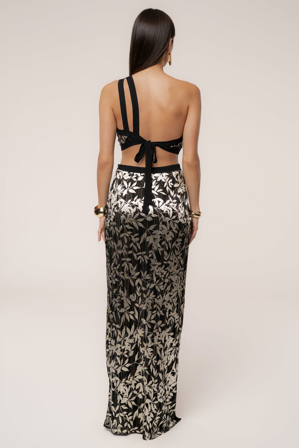 Black One Shoulder Keyhole Dress