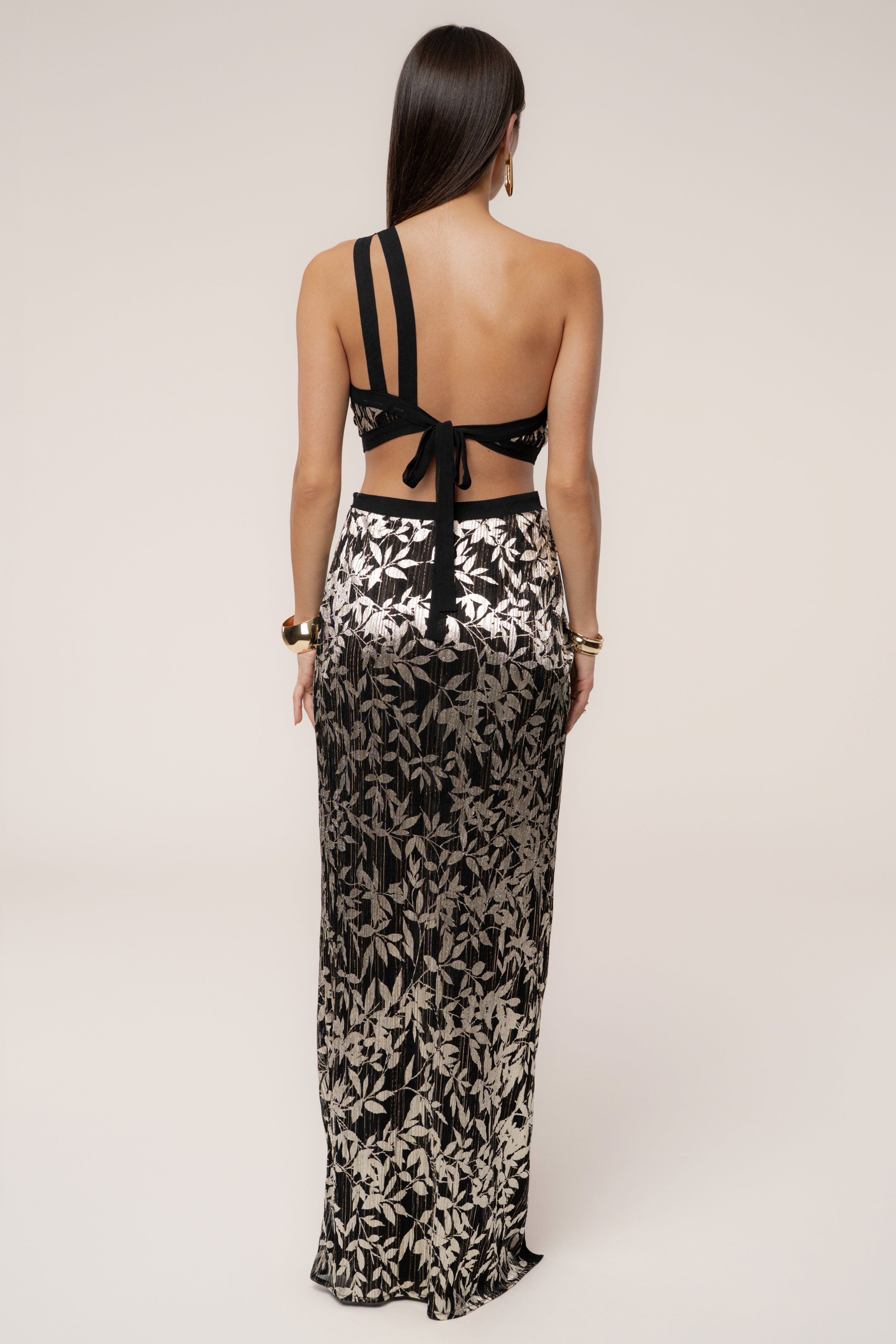 Black One Shoulder Keyhole Dress