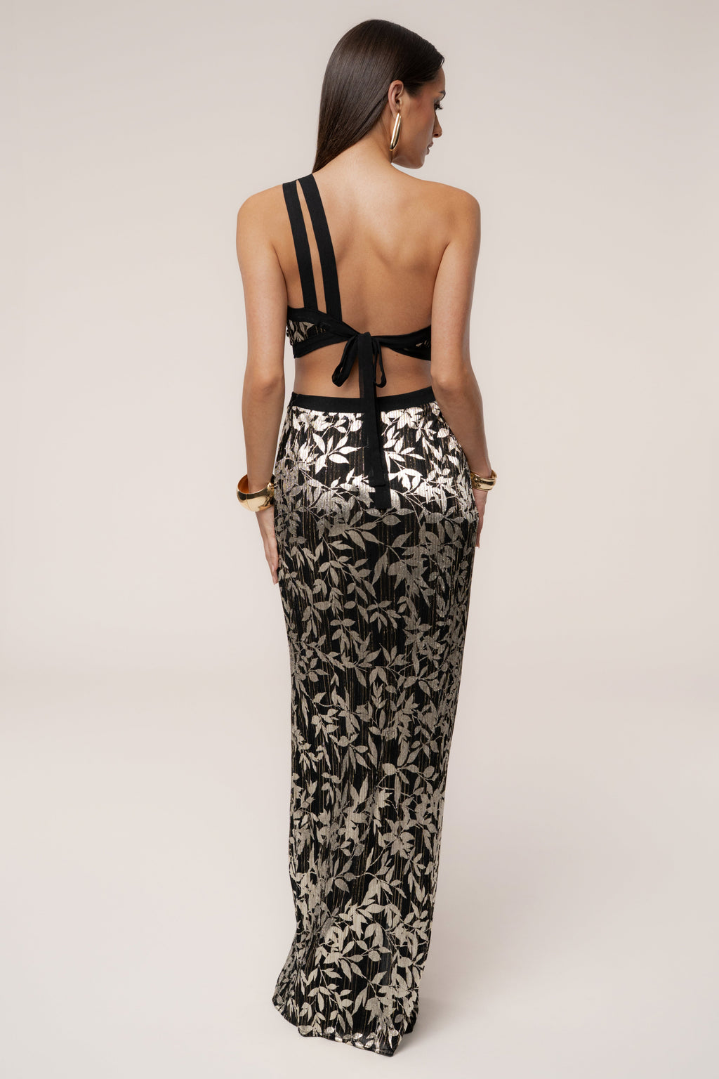 Black One Shoulder Keyhole Dress