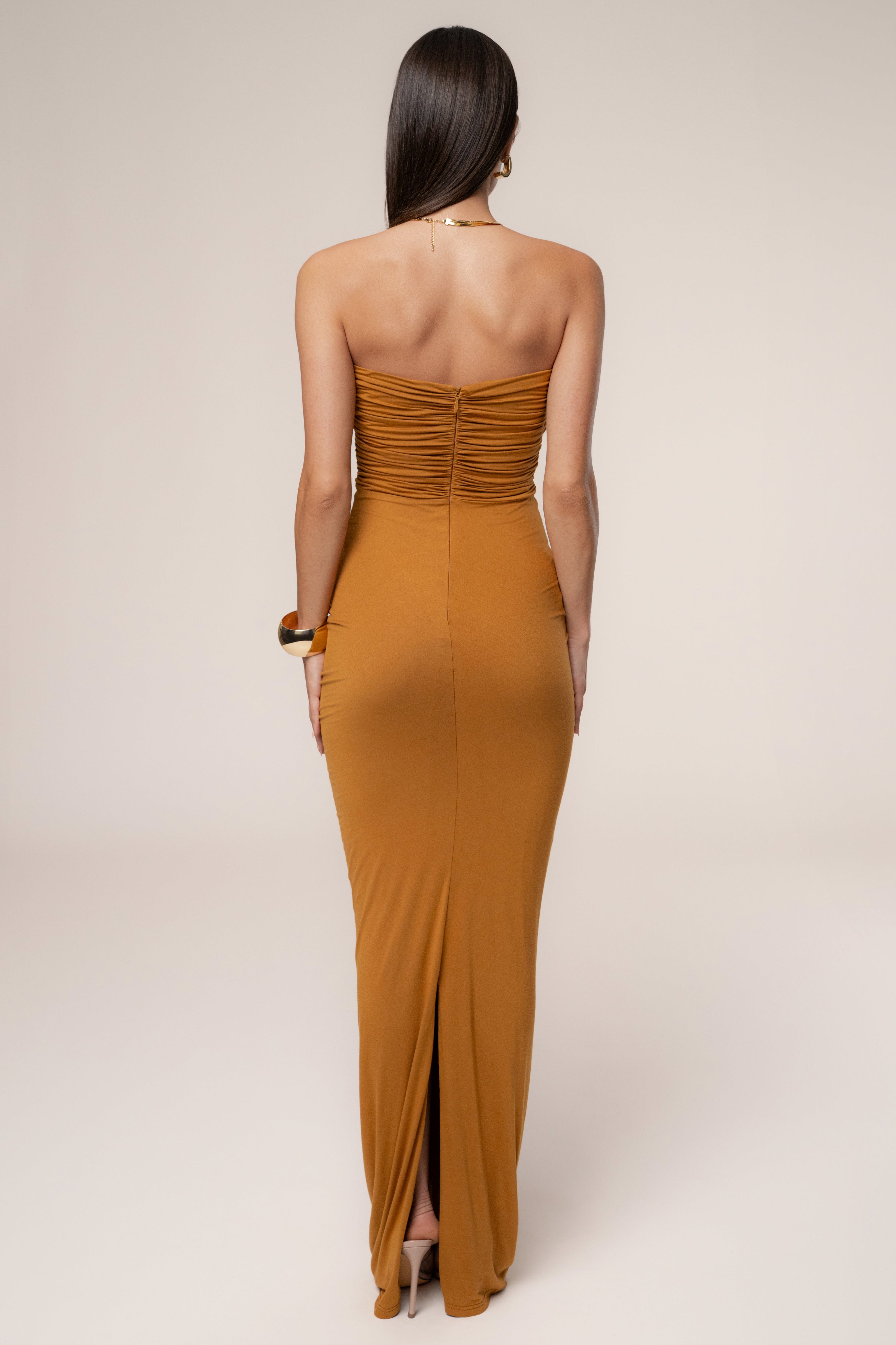 Bronze Atlantis Drape Maxi Dress