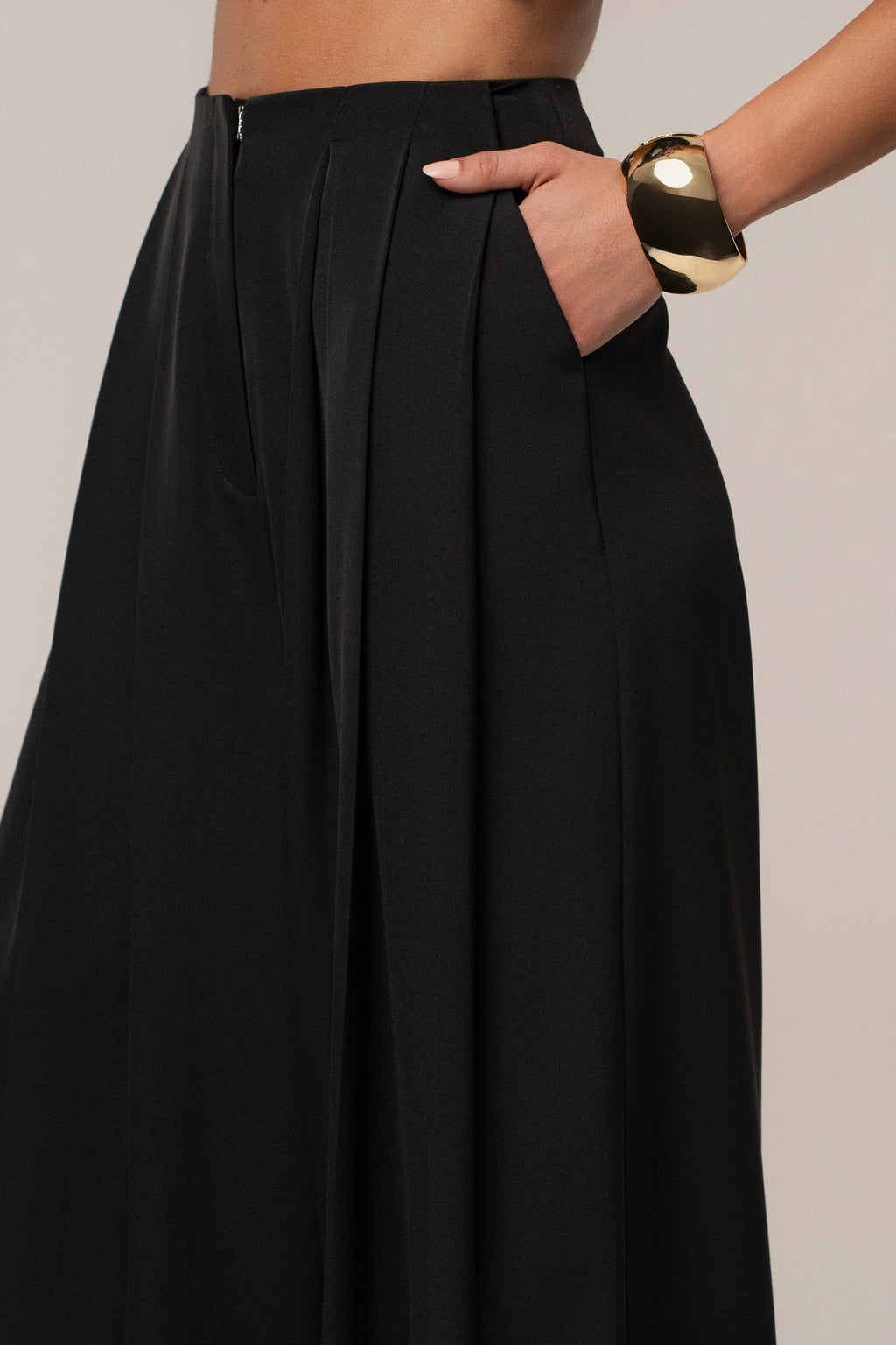 Black Summer Ease Wide Leg Pants