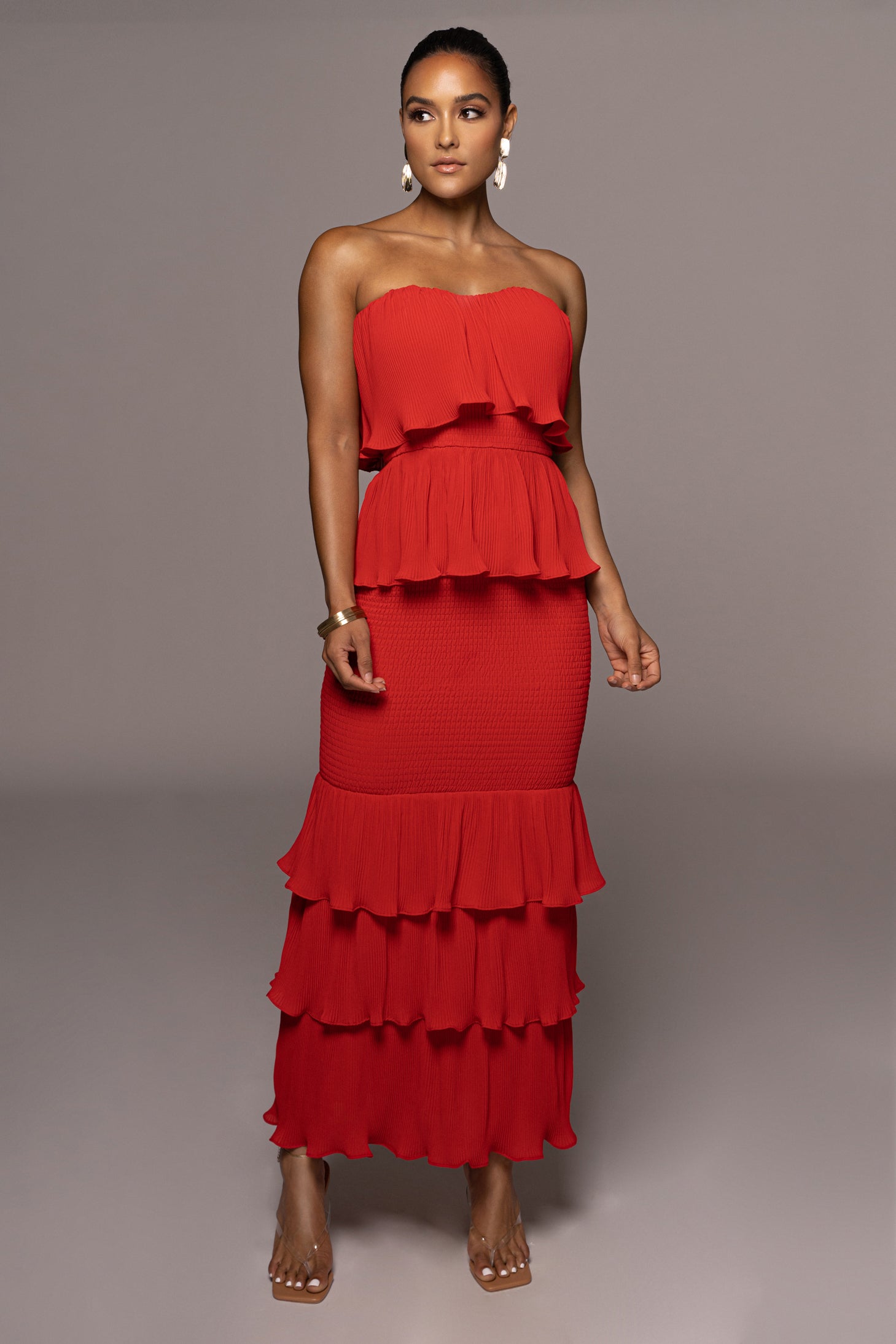 Red Casa Blanca Ruffle Dress