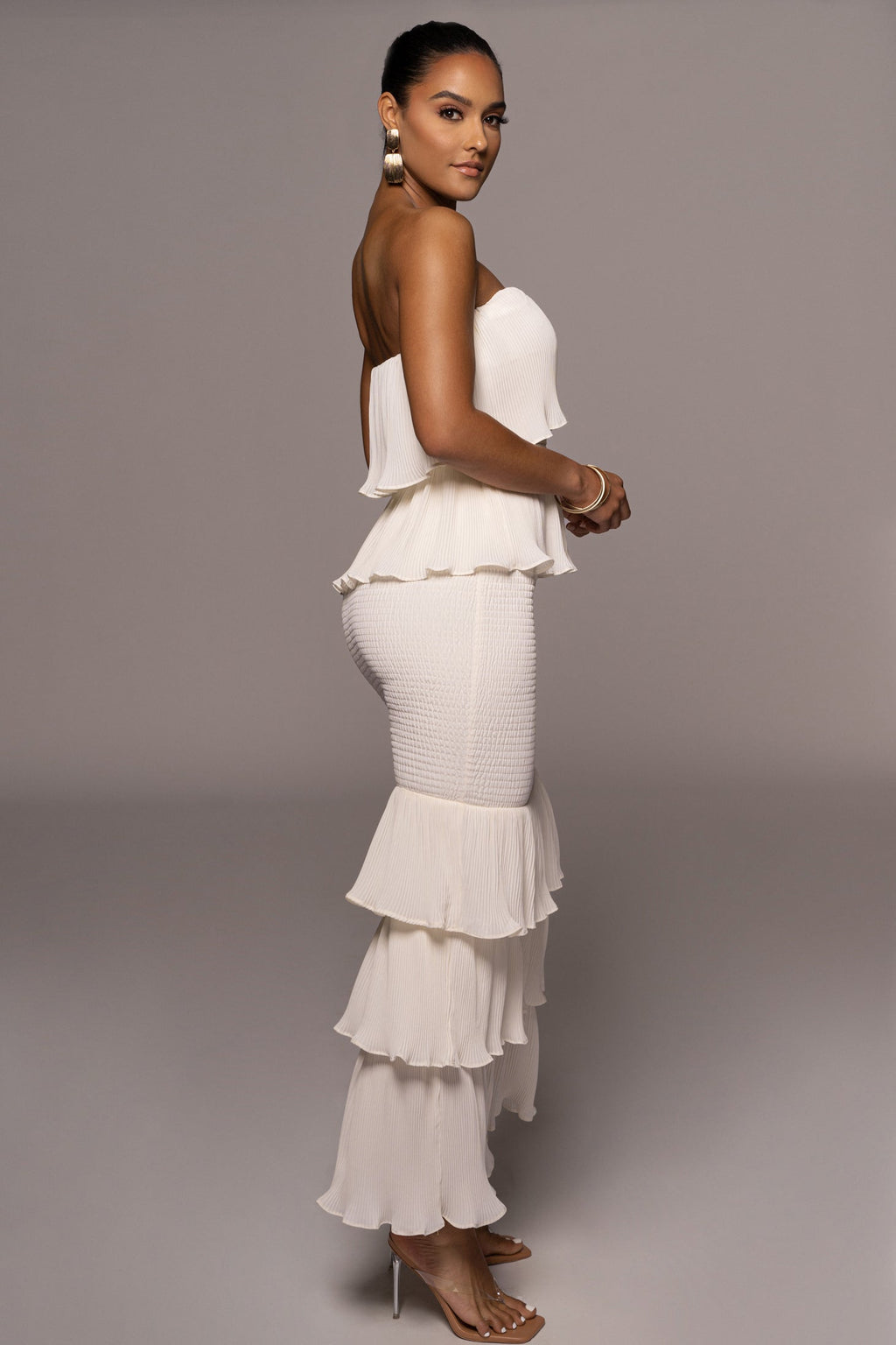 Ivory Casa Blanca Ruffle Dress
