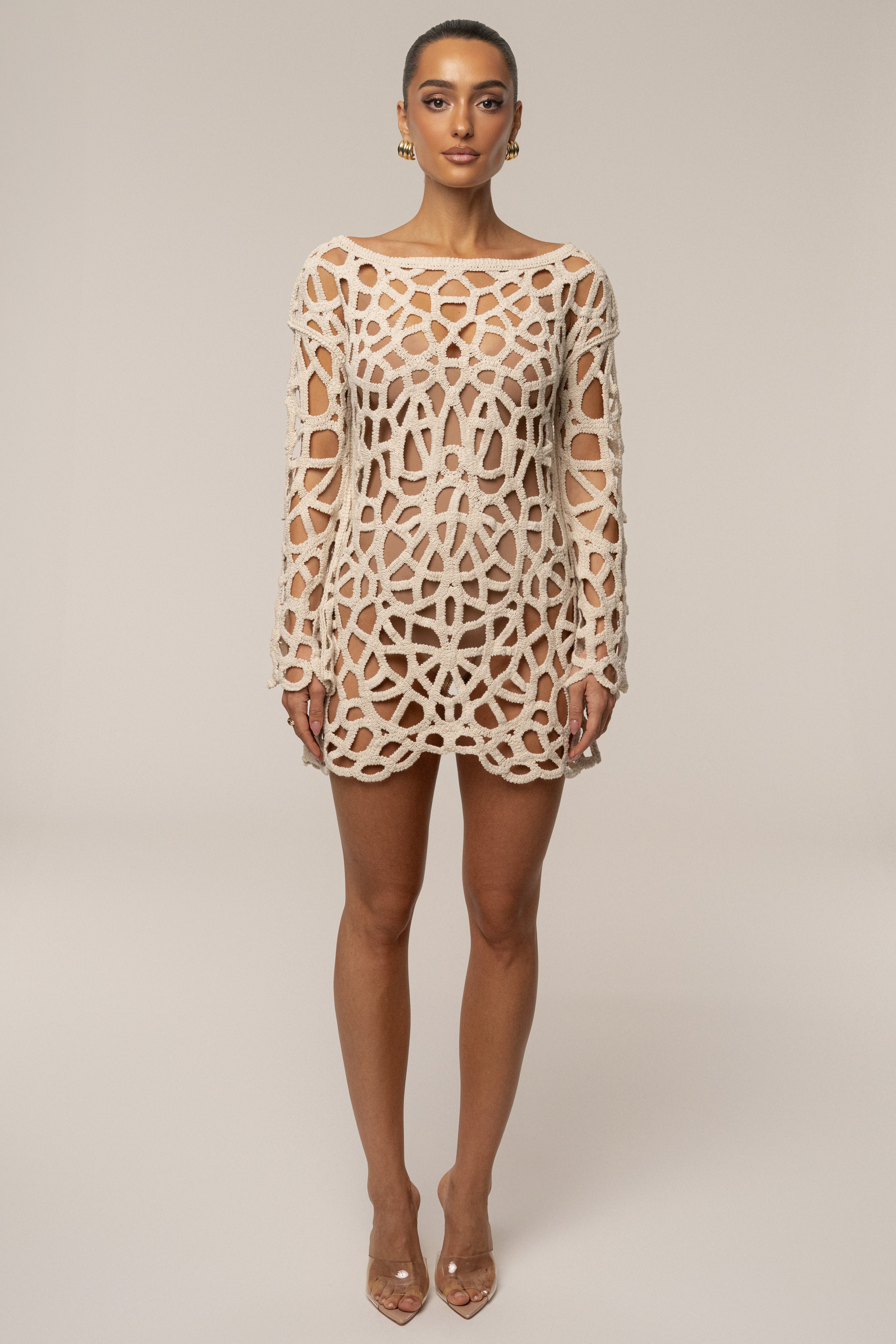 Ecru Seaside Crochet Cover Up