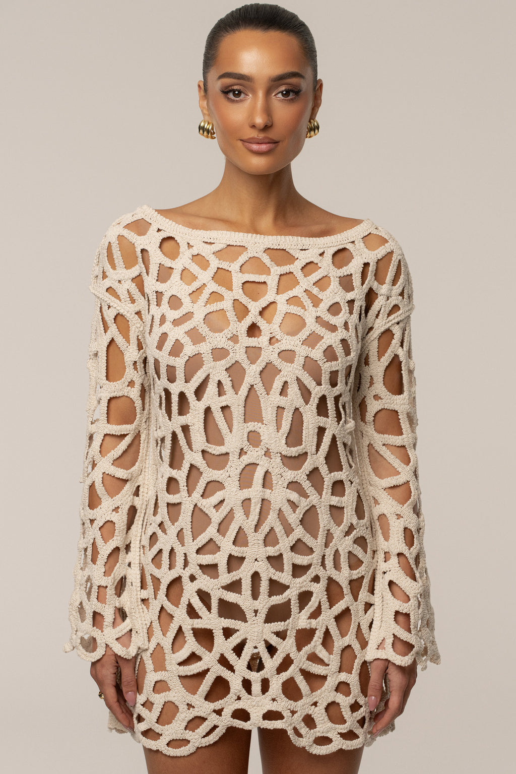 Ecru Seaside Crochet Cover Up