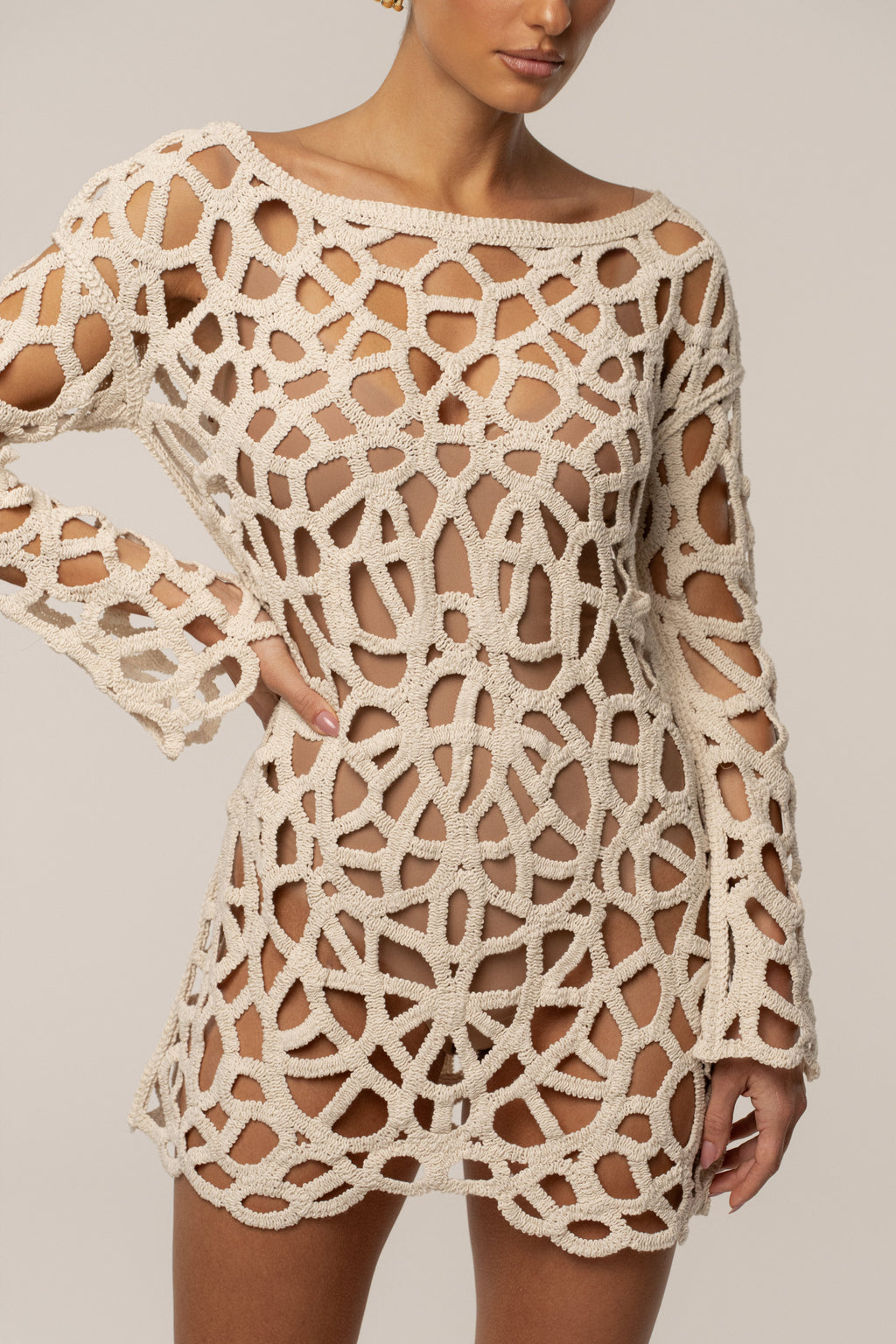 Ecru Seaside Crochet Cover Up