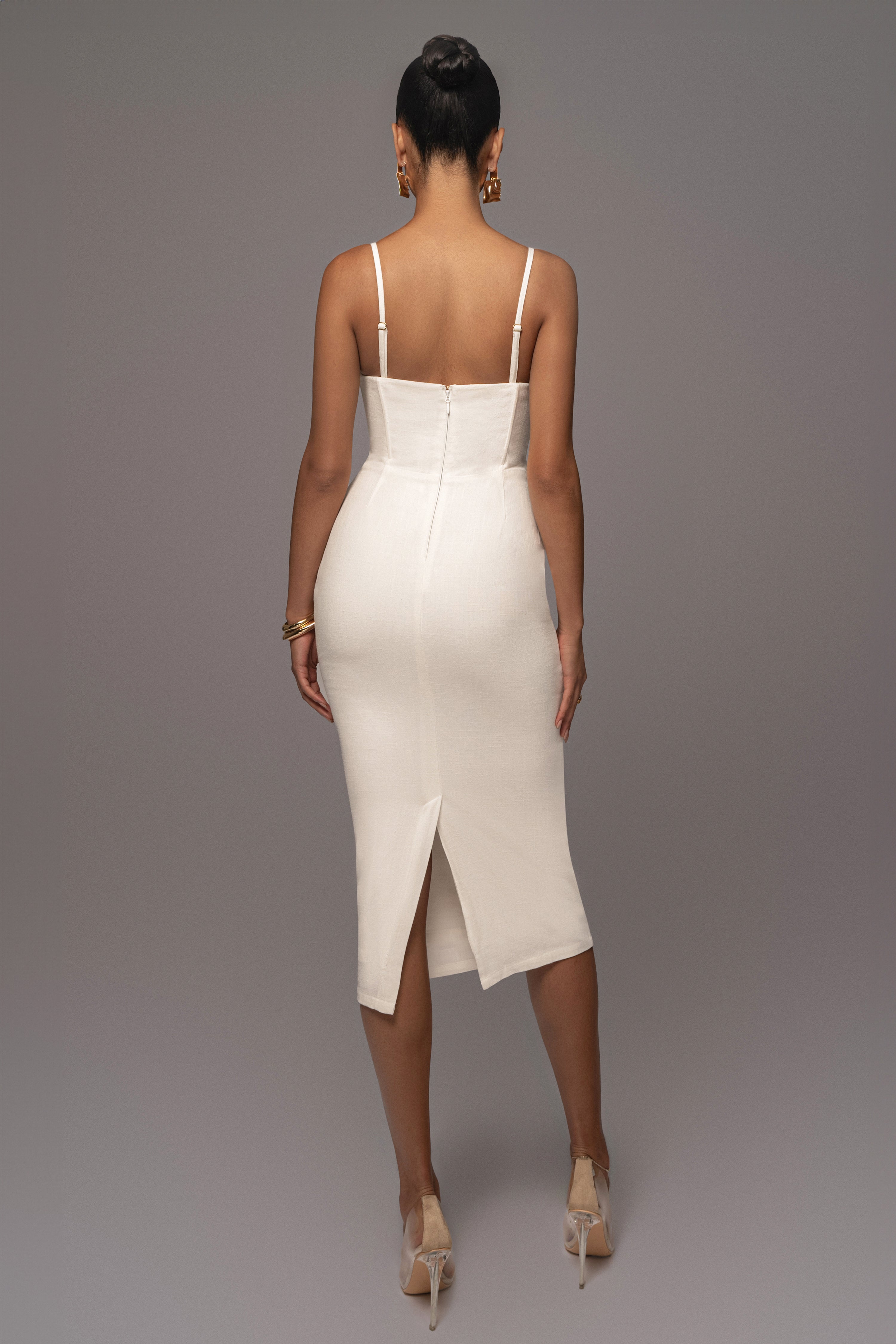 Ivory Private Retreat Linen Dress
