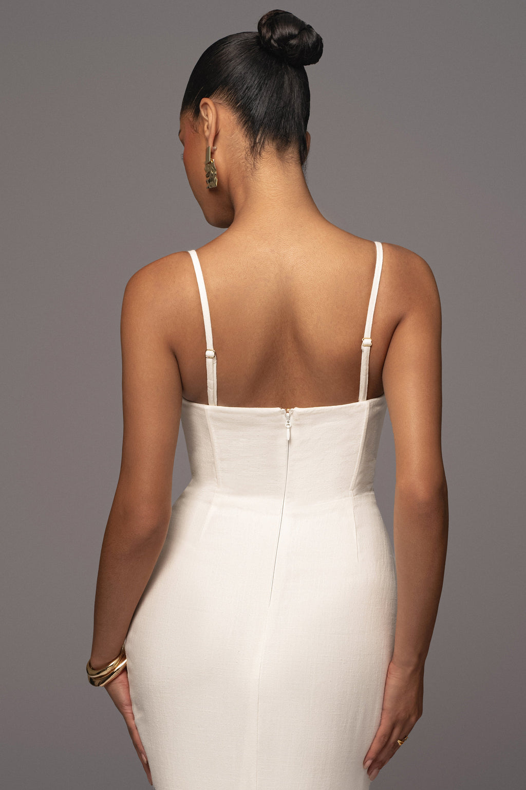 Ivory Private Retreat Linen Dress