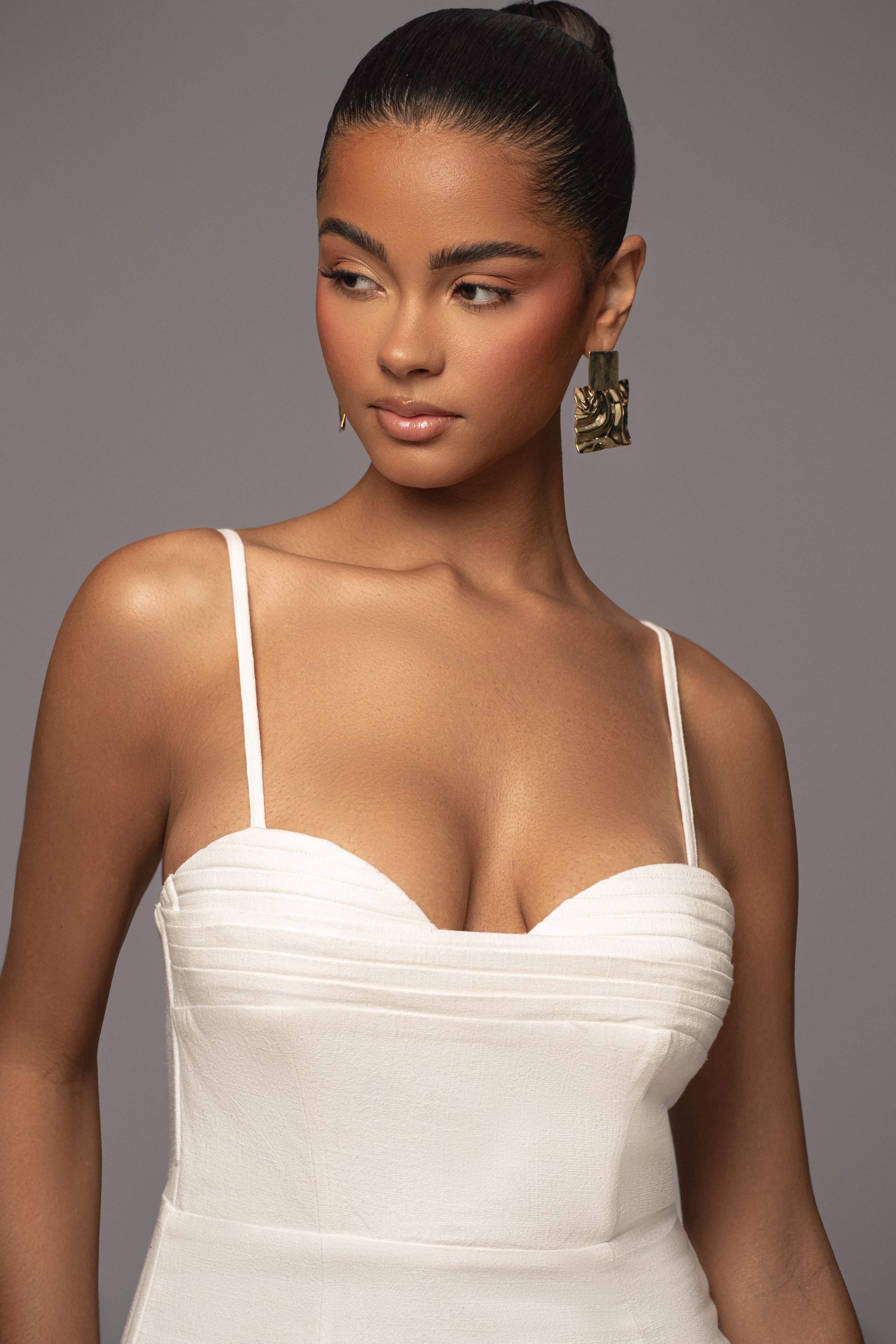 Ivory Private Retreat Linen Dress