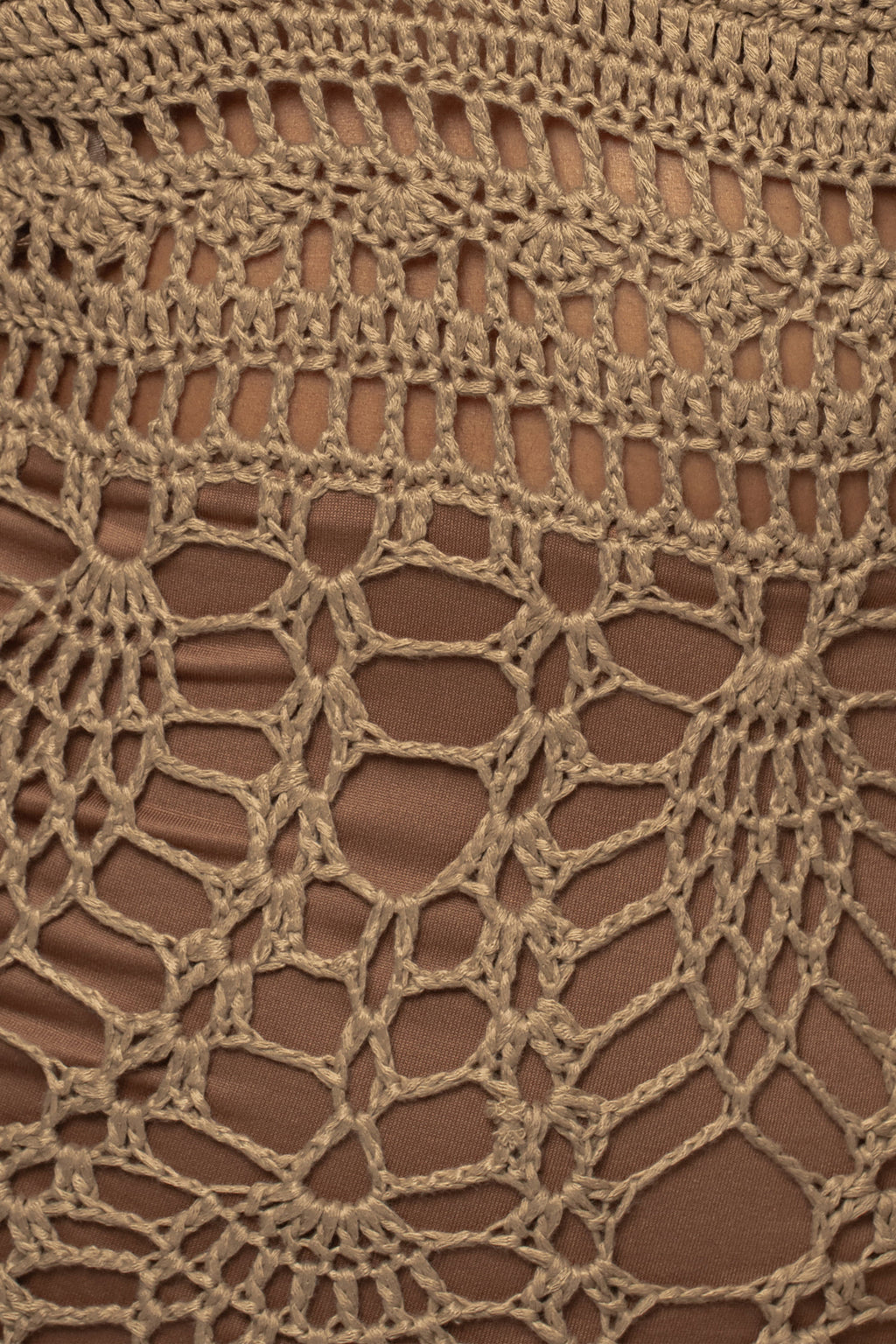 Mocha Great Escape Crochet Maxi Dress