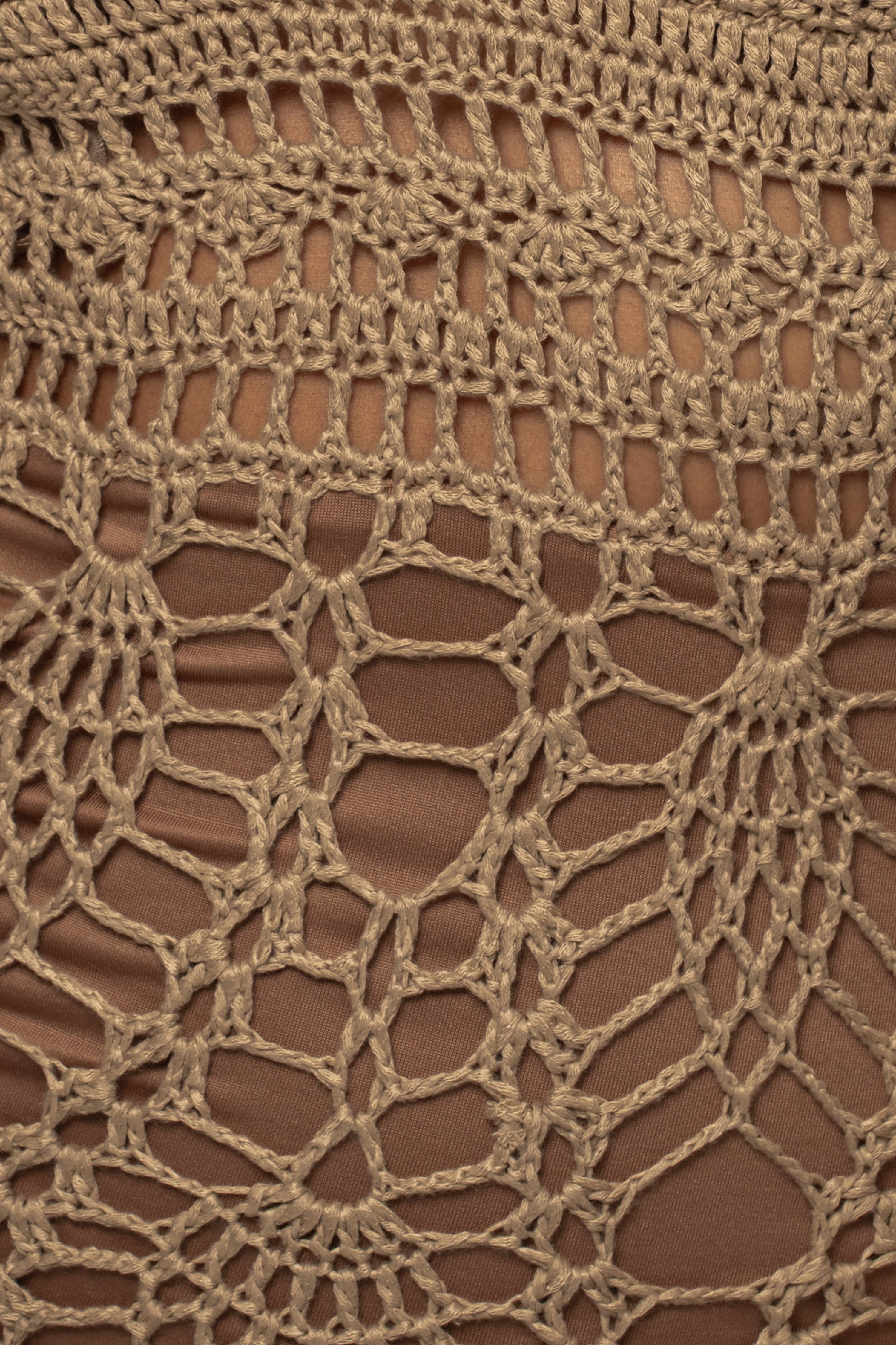 Mocha Great Escape Crochet Maxi Dress