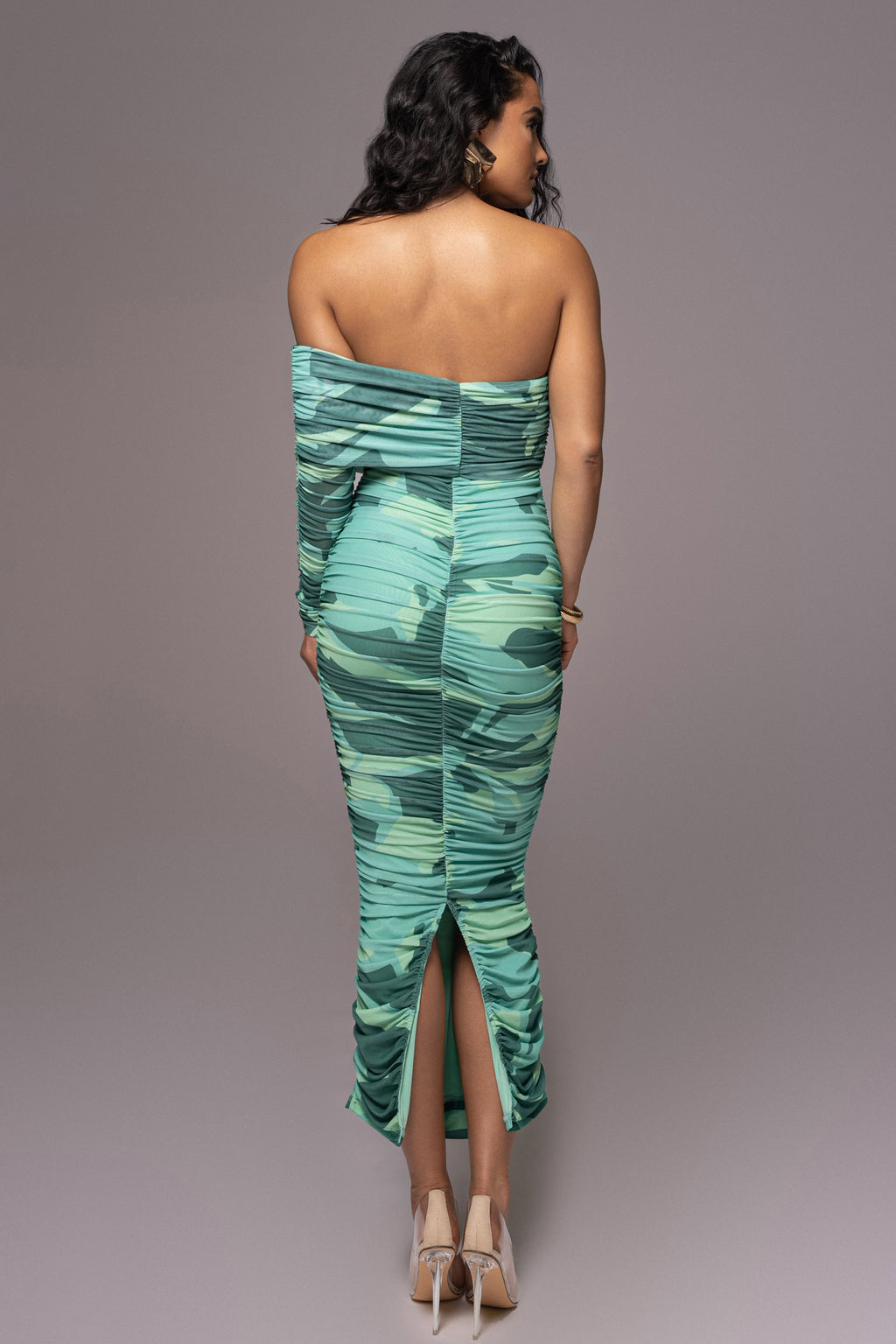 Green Capri Ruched Dress