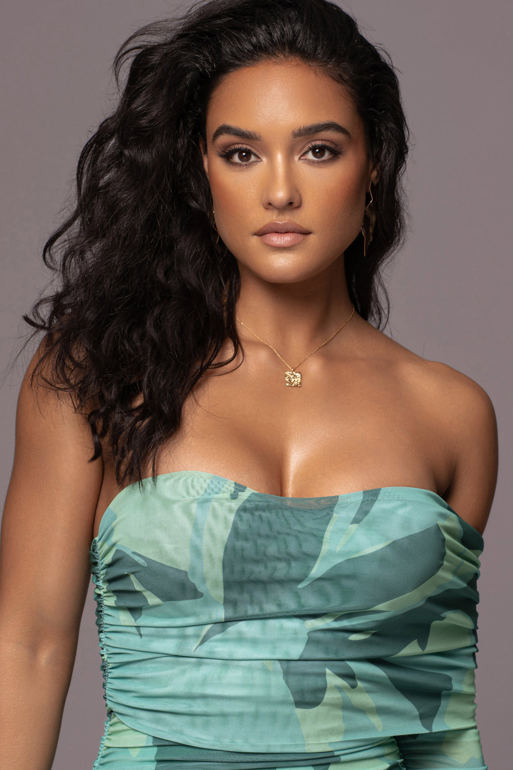 Green Capri Ruched Dress