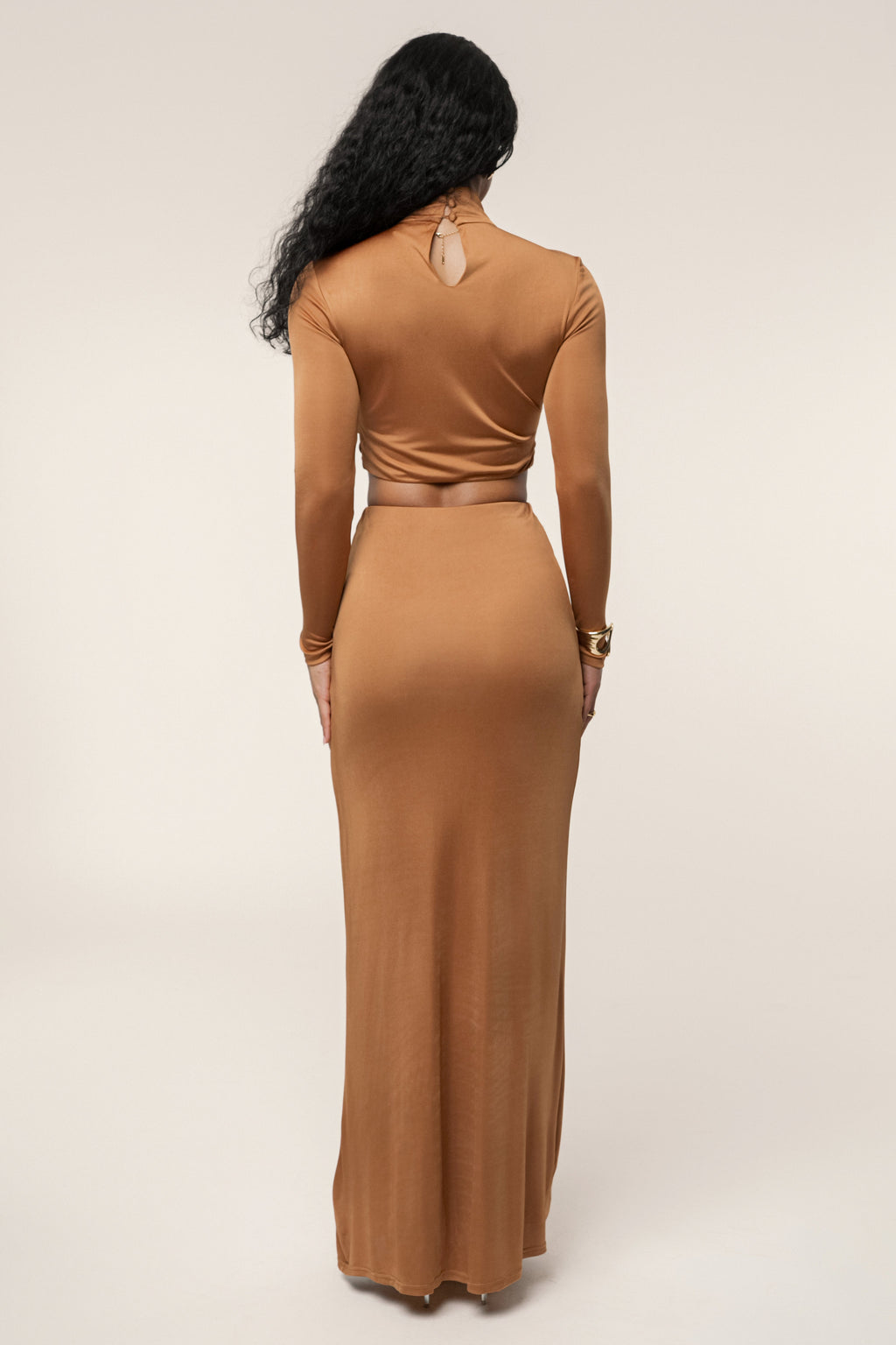 Copper Ultra High Waist Maxi Skirt