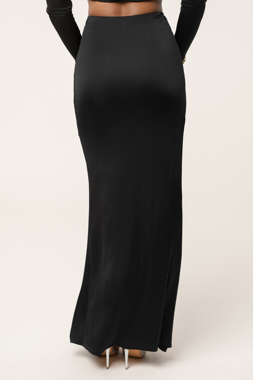 Black Ultra High Waist Maxi Skirt