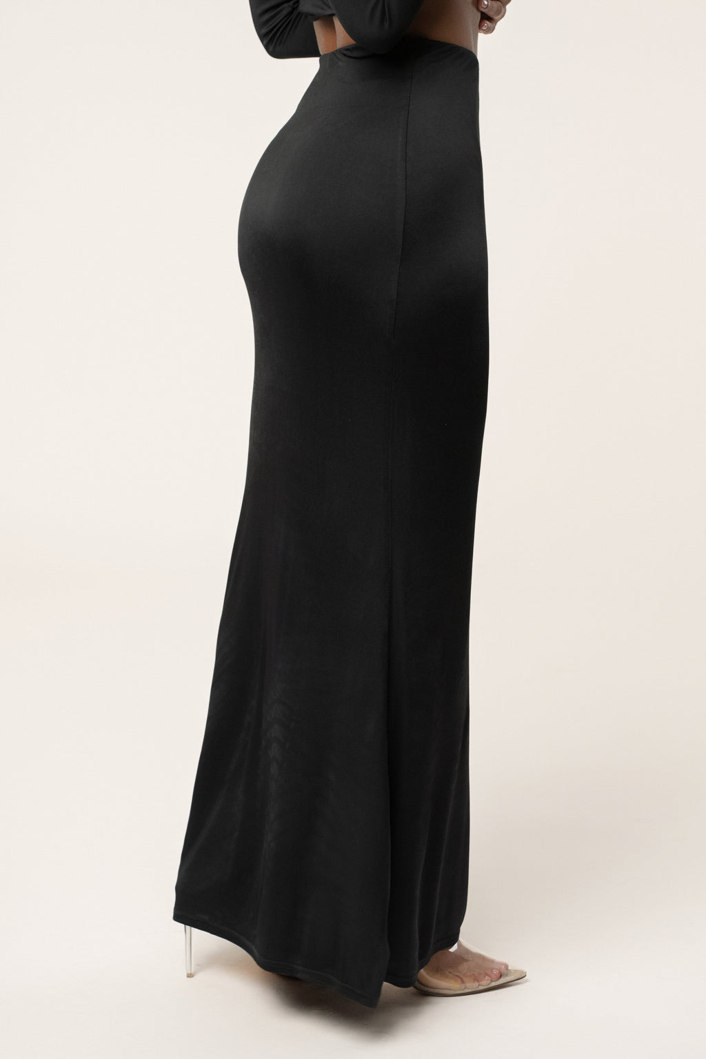 Black Ultra High Waist Maxi Skirt
