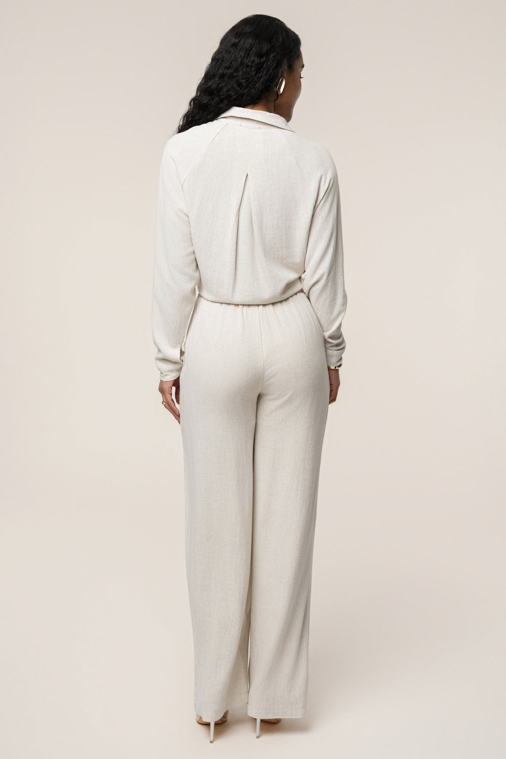 Beige Thea Linen Pants