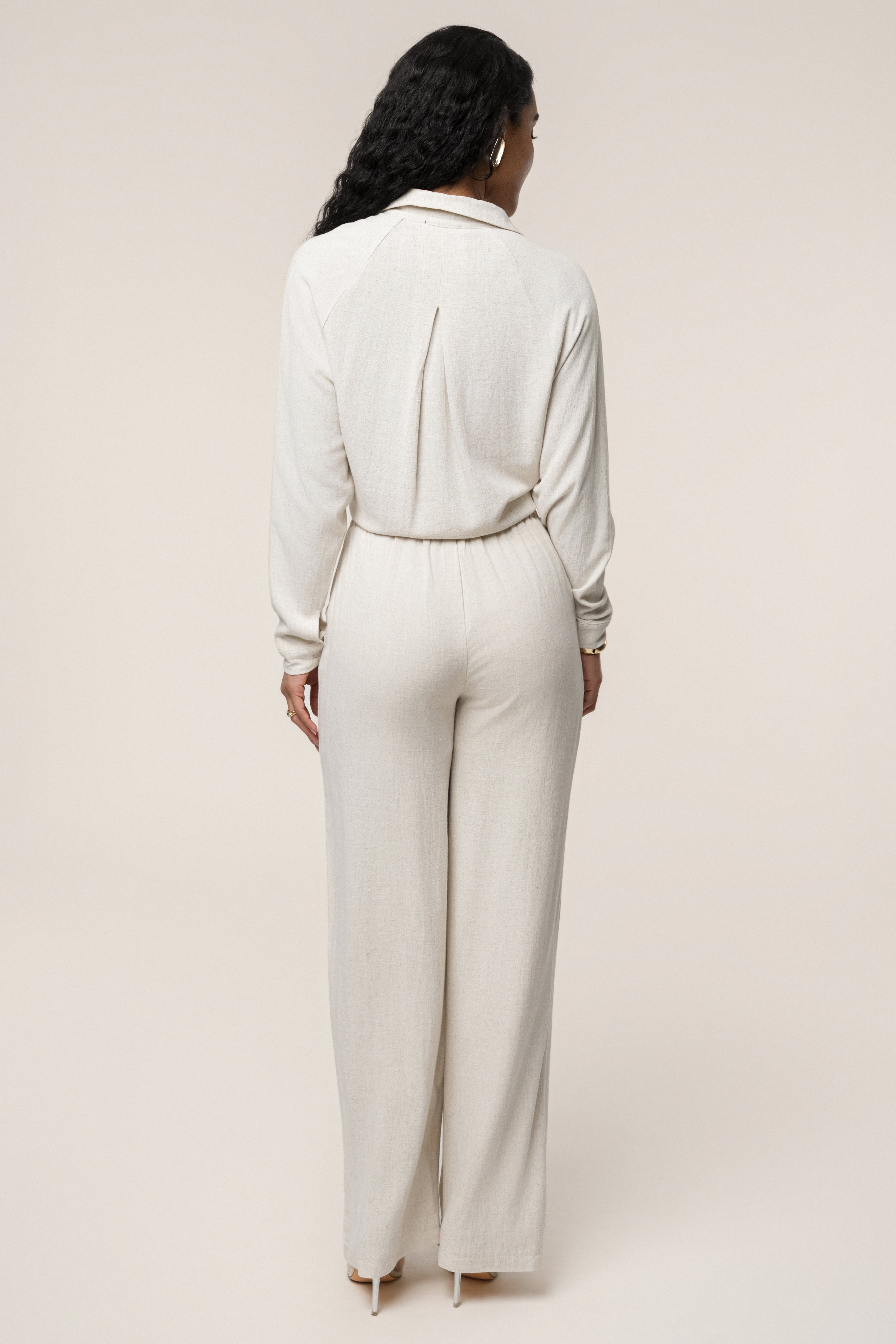 Beige Thea Linen Pants