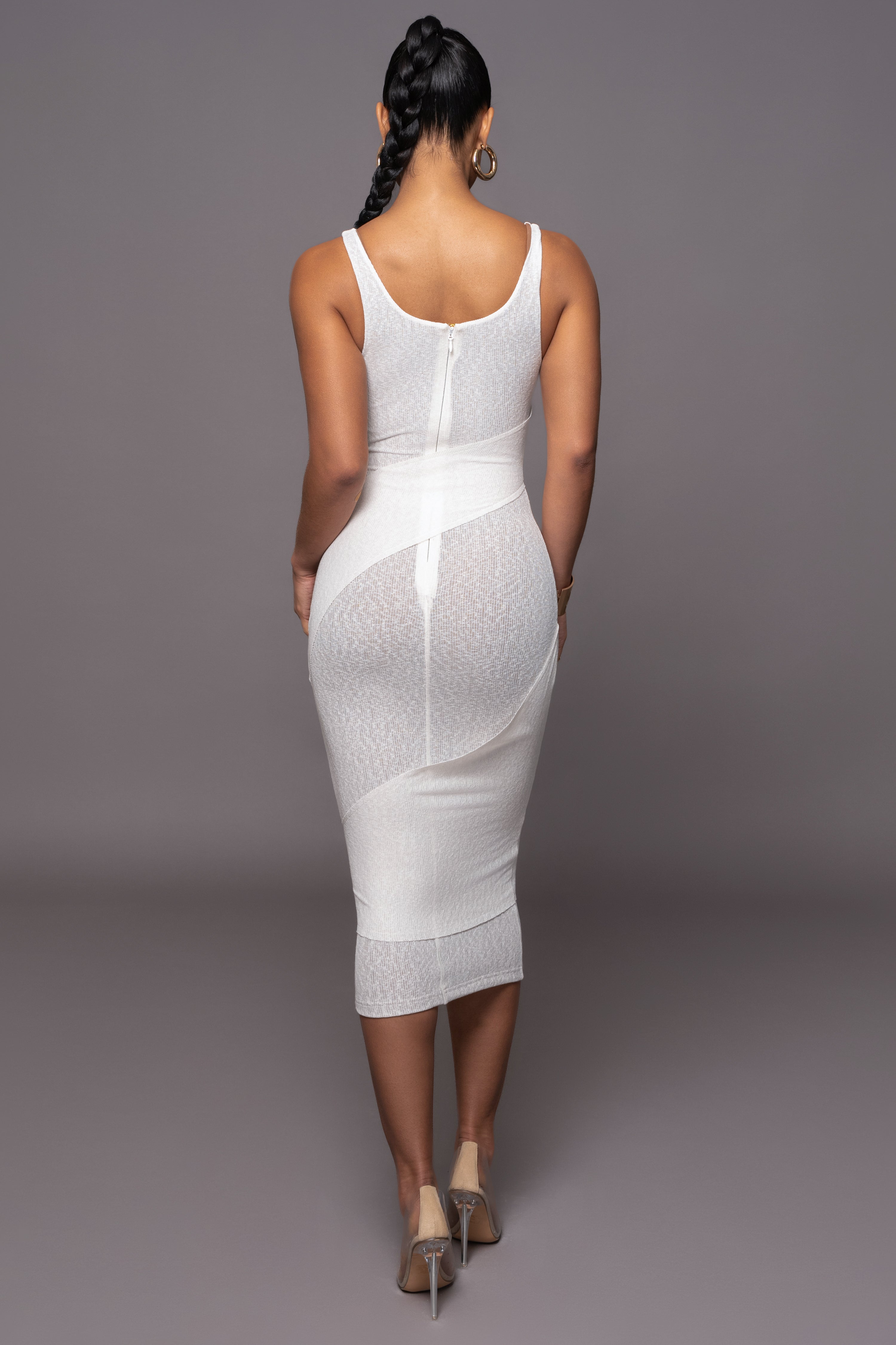 Ivory Shift Of Feelings Midi Dress