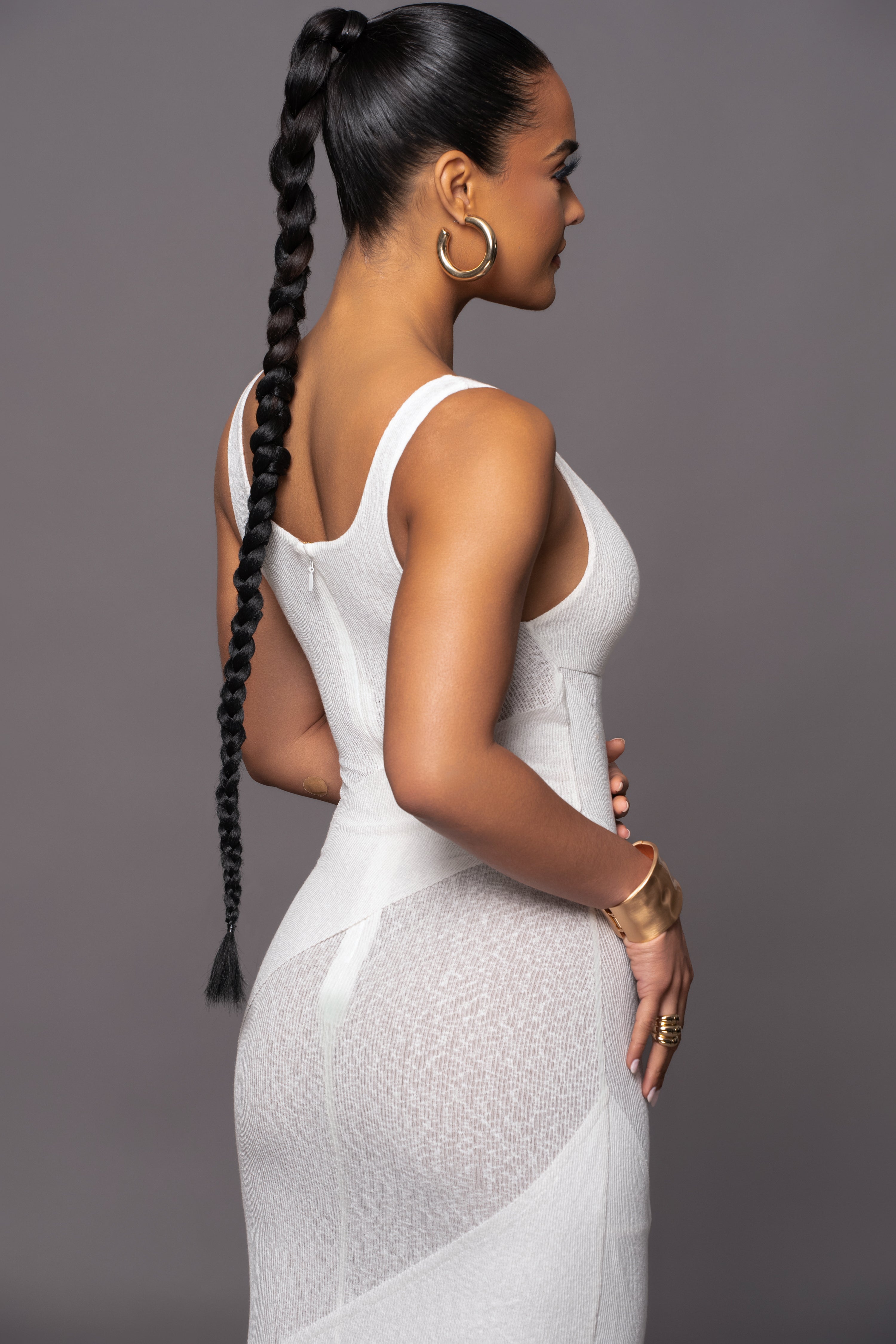 Ivory Shift Of Feelings Midi Dress