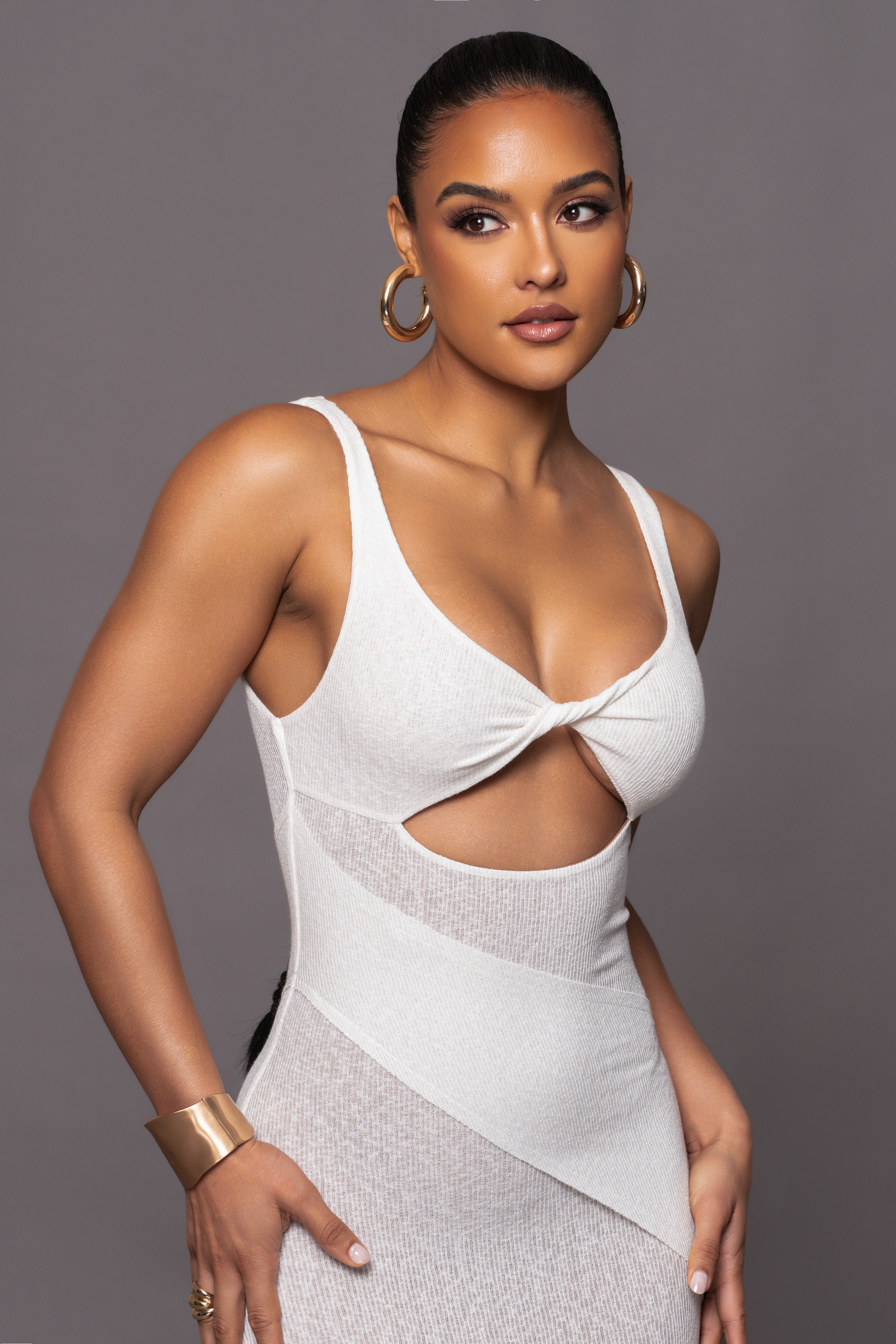 Ivory Shift Of Feelings Midi Dress