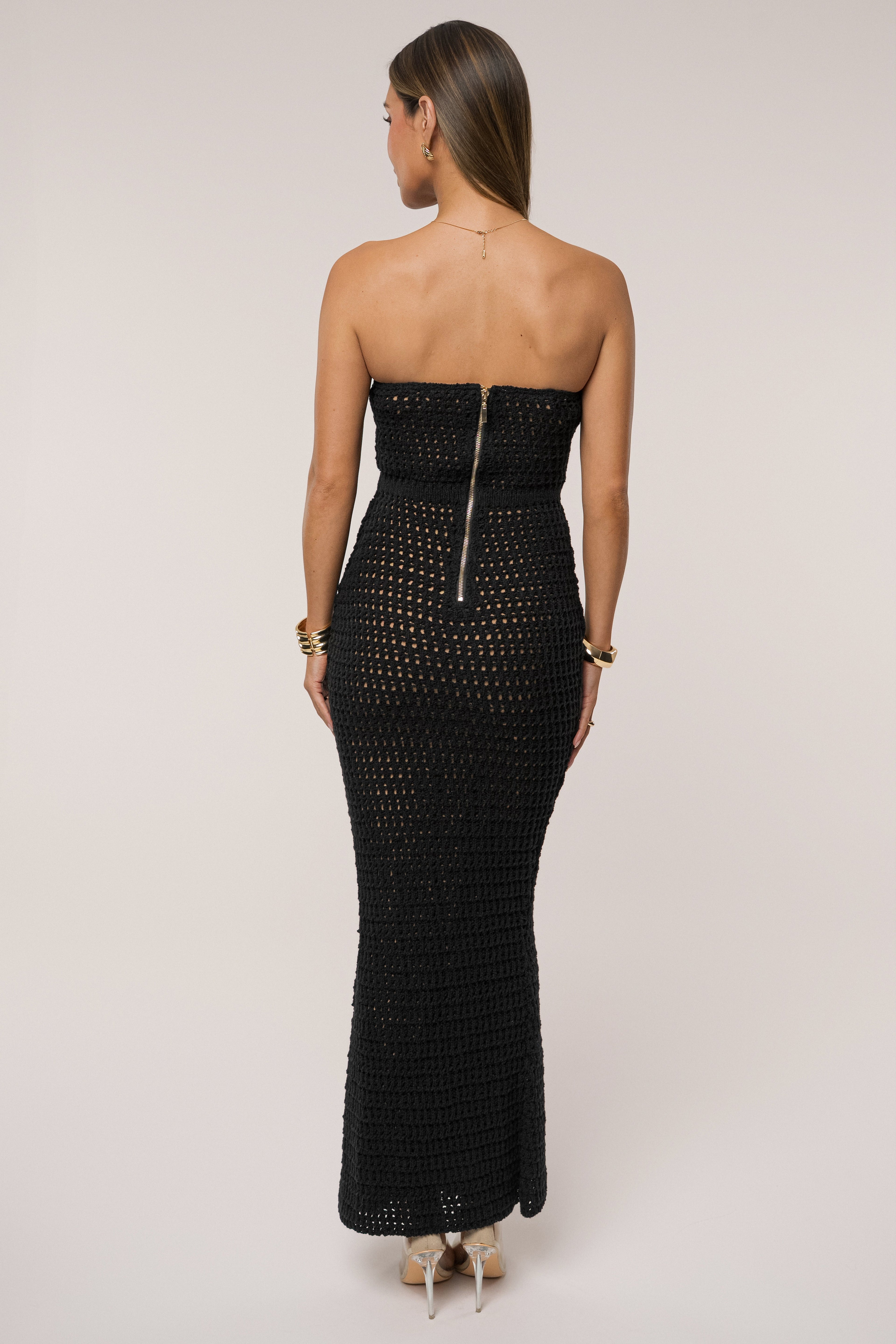 Black Deep Sea Crochet Maxi Dress